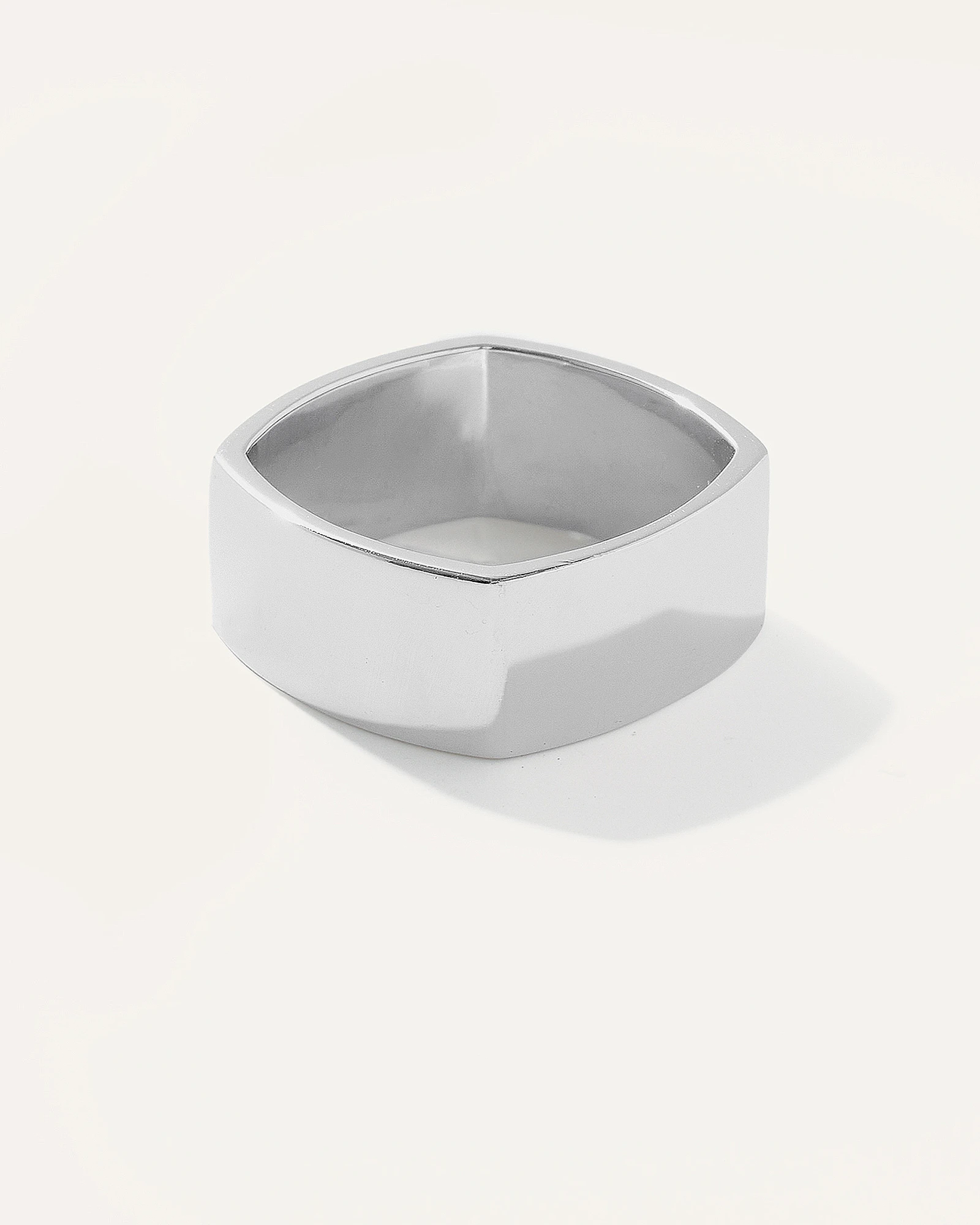 Silver Square Cigar Band Ring