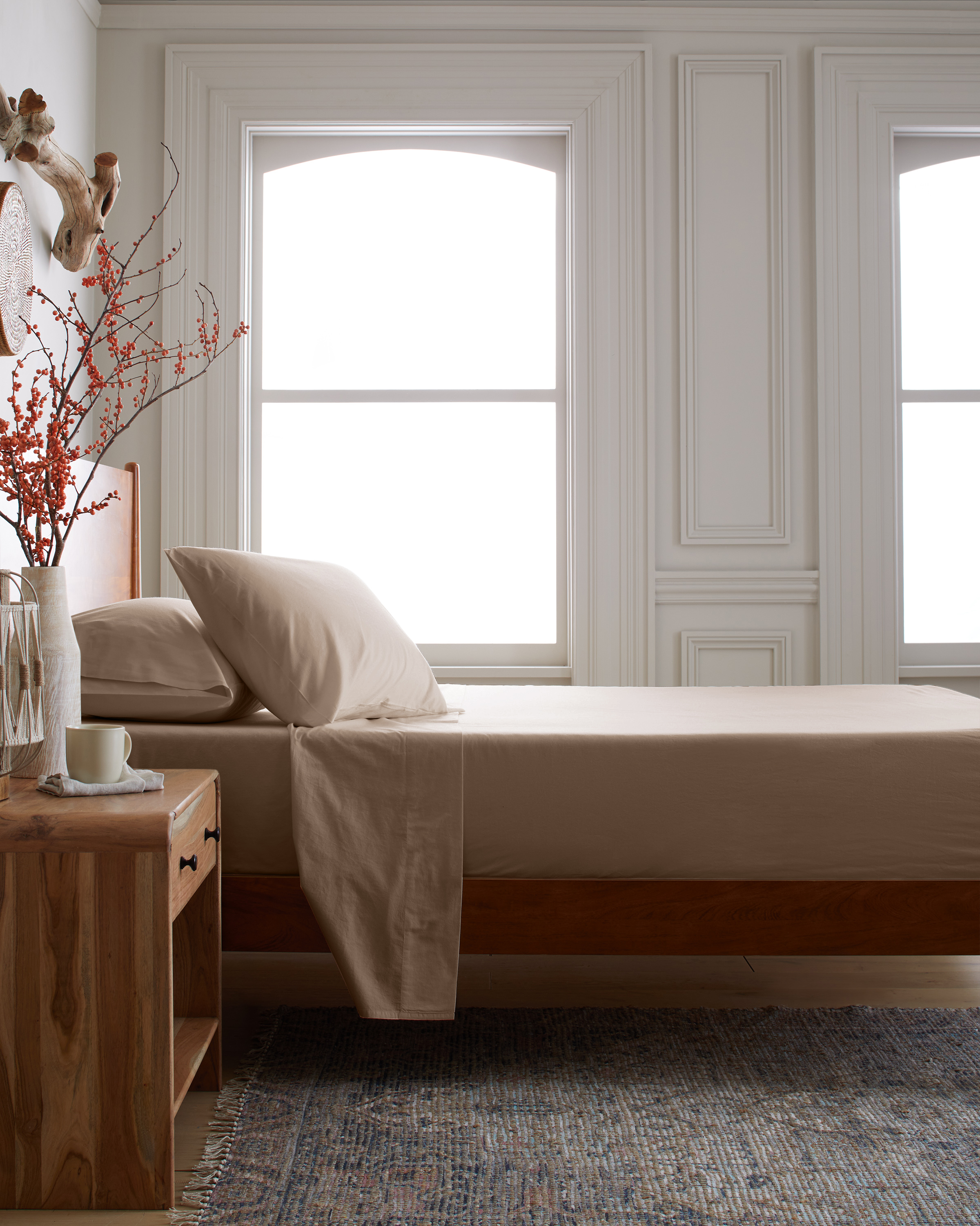 Organic Brushed Cotton Sheet Set - Toffee, Queen