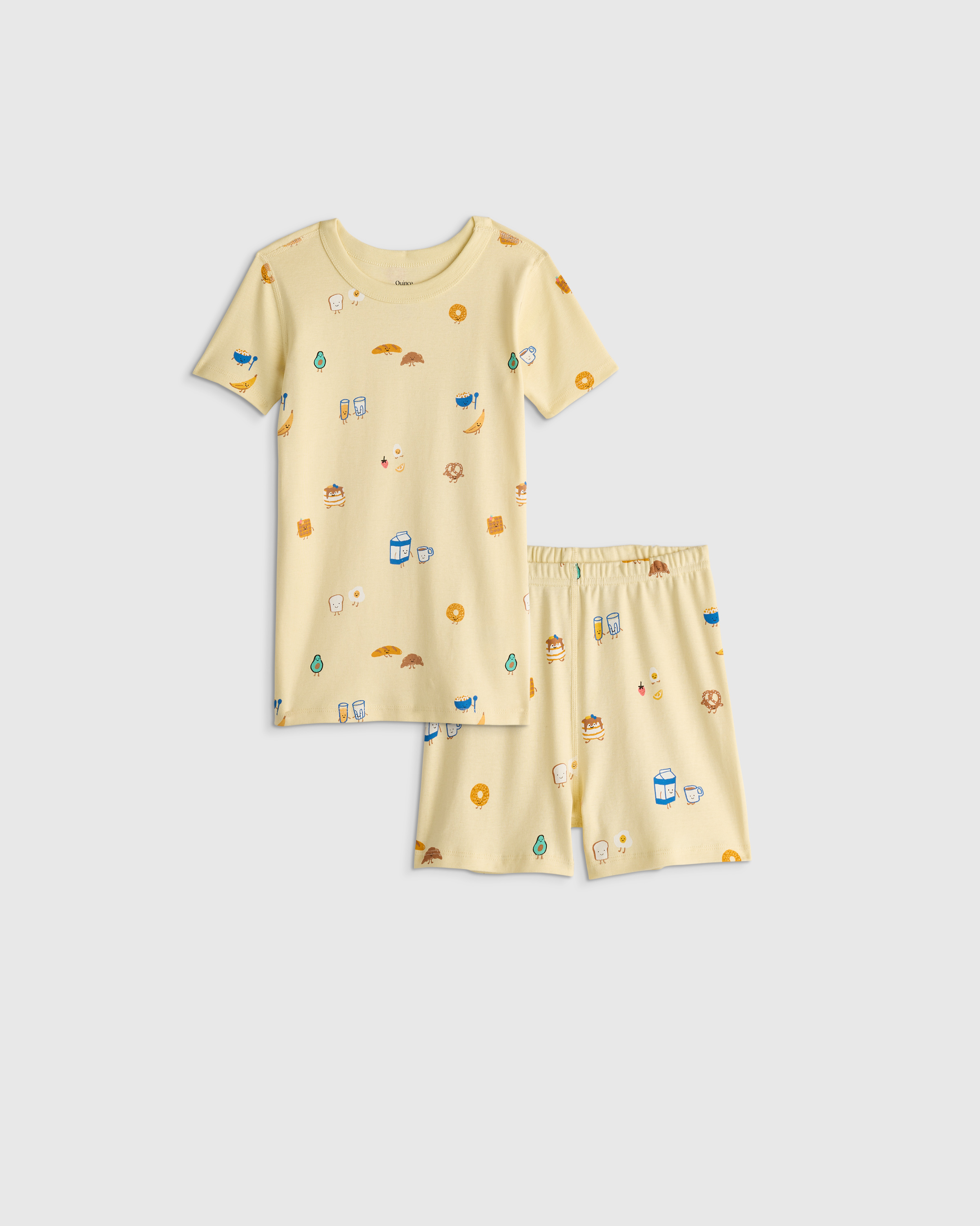 Breakfast Buddies 100% Organic Cotton Short Sleeve and Shorts Pajama Set