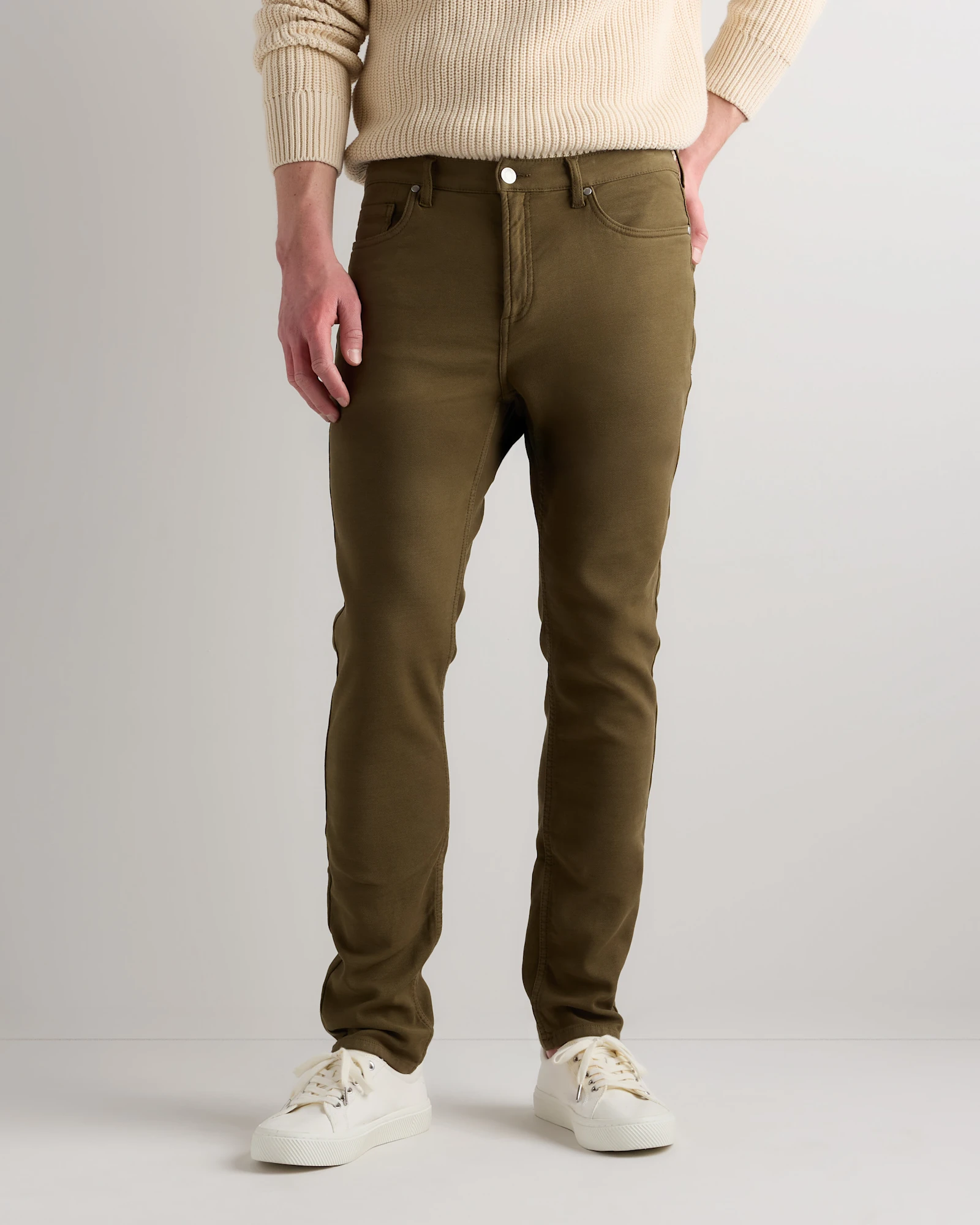 French Terry 5-Pocket Pants - Slim
