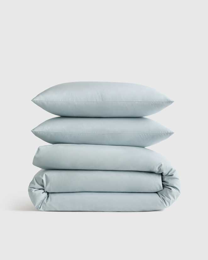 Percale Sky blue duvet cover sheet