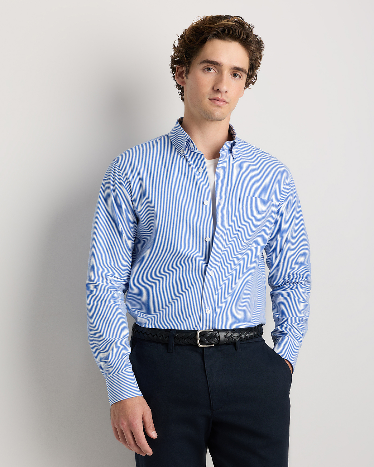 Quince Men's Stretch Poplin Shirt In Blue