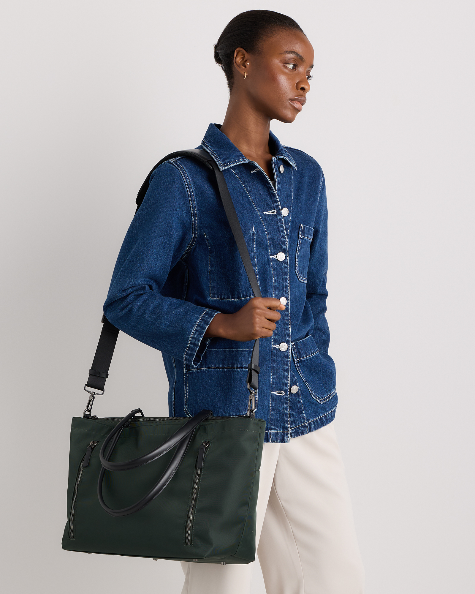 Voyage Nylon Travel Tote in Dark Green