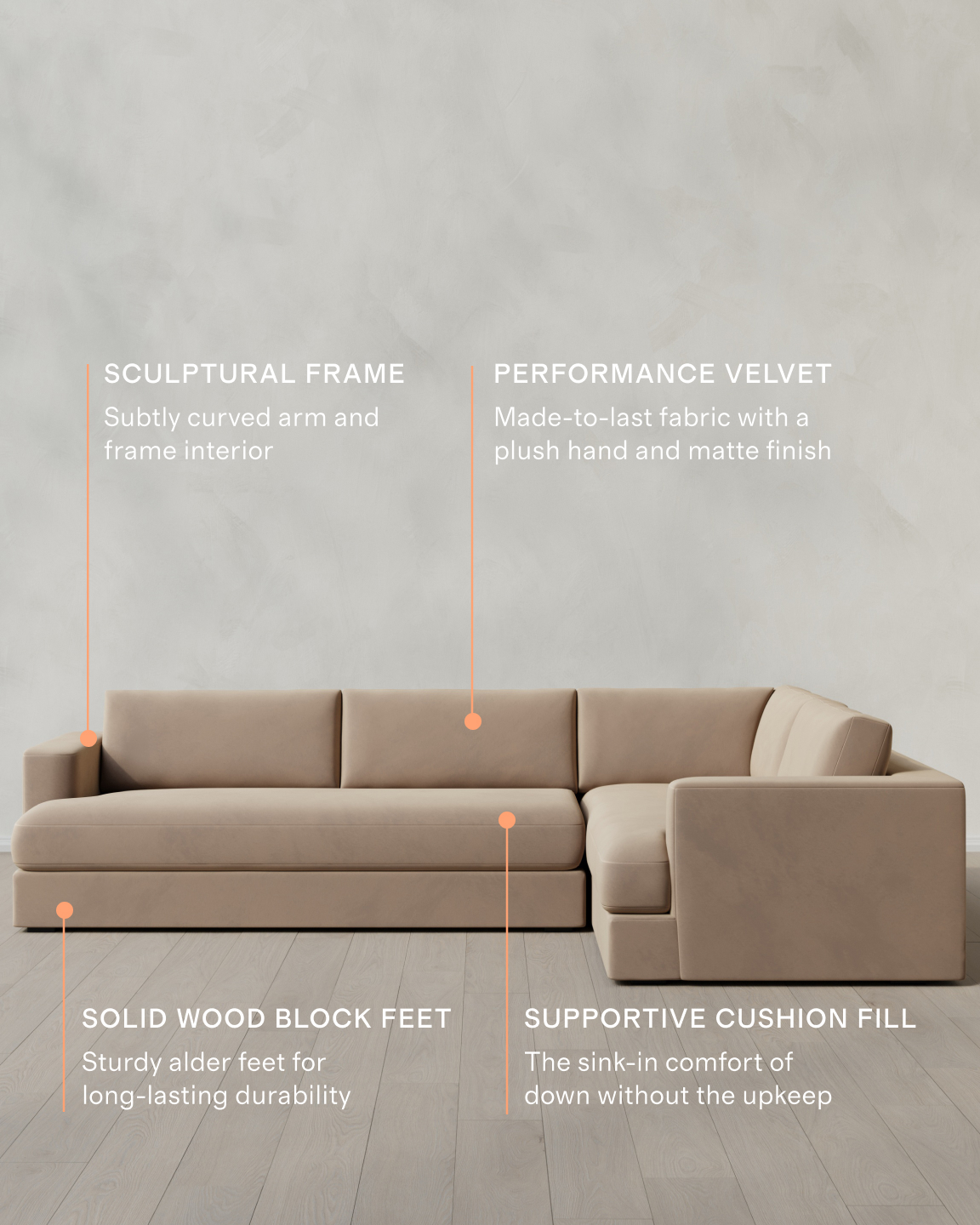 Bruno Leather Chaise Sectional