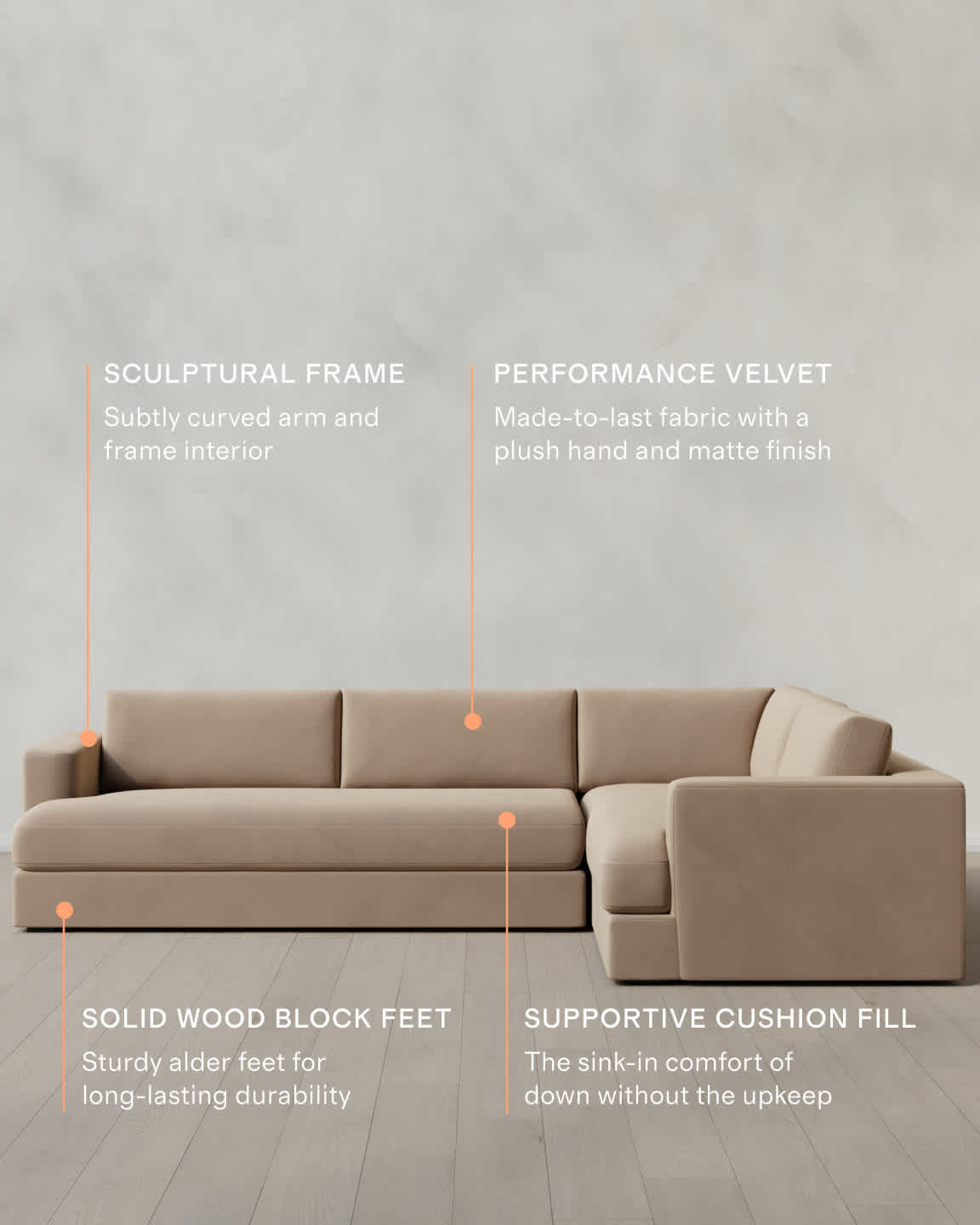 Bruno Leather Chaise Sectional