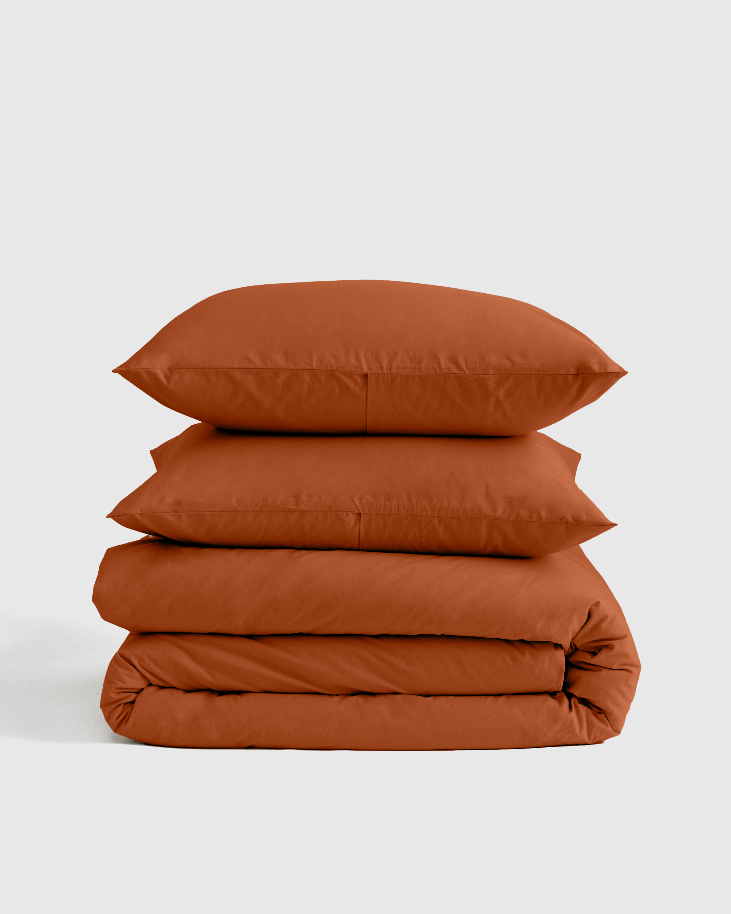 Terracotta Organic Brushed Cotton Duvet Cover Set