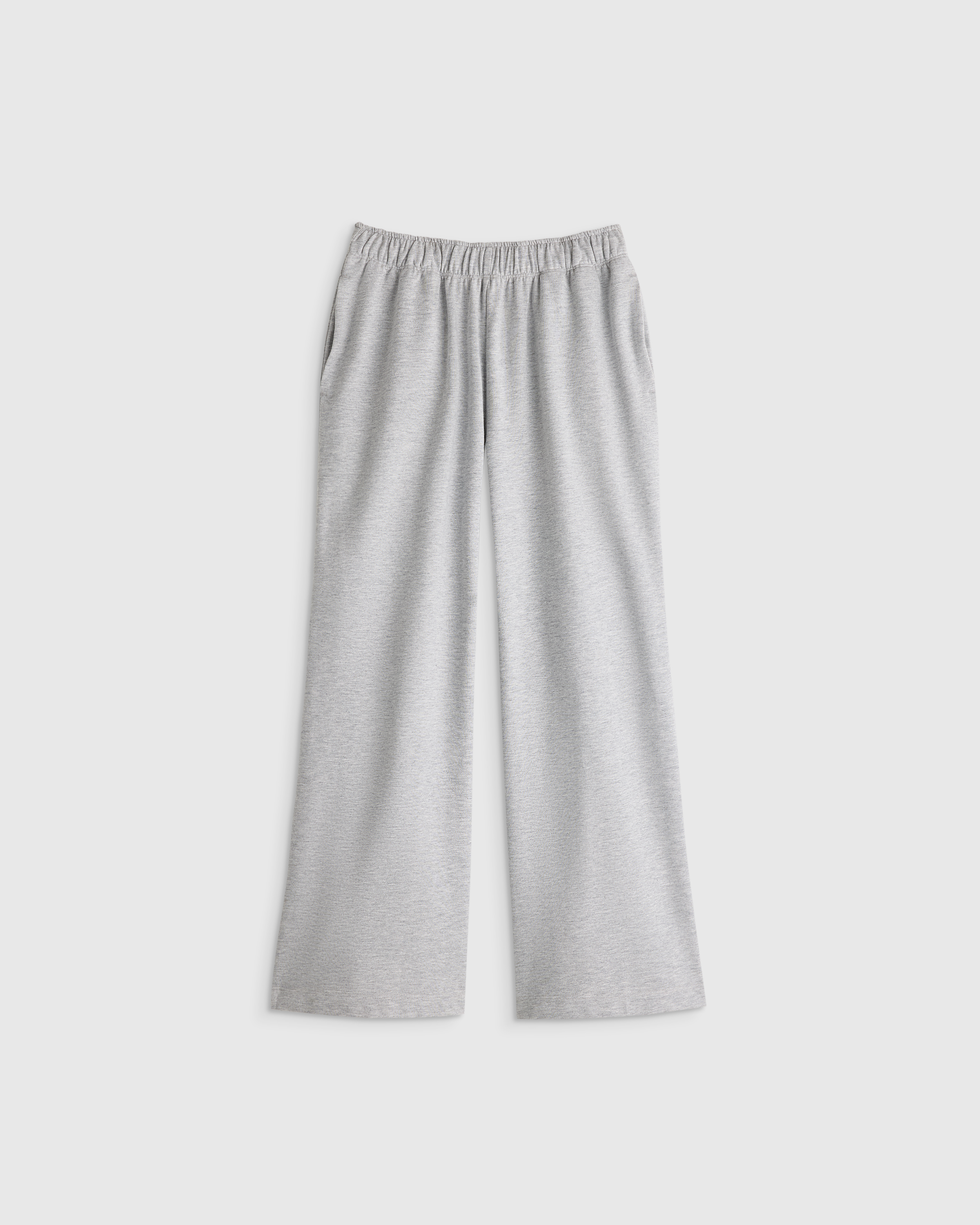 Heather Grey Girls Organic Cotton French Terry Wide Leg Pant