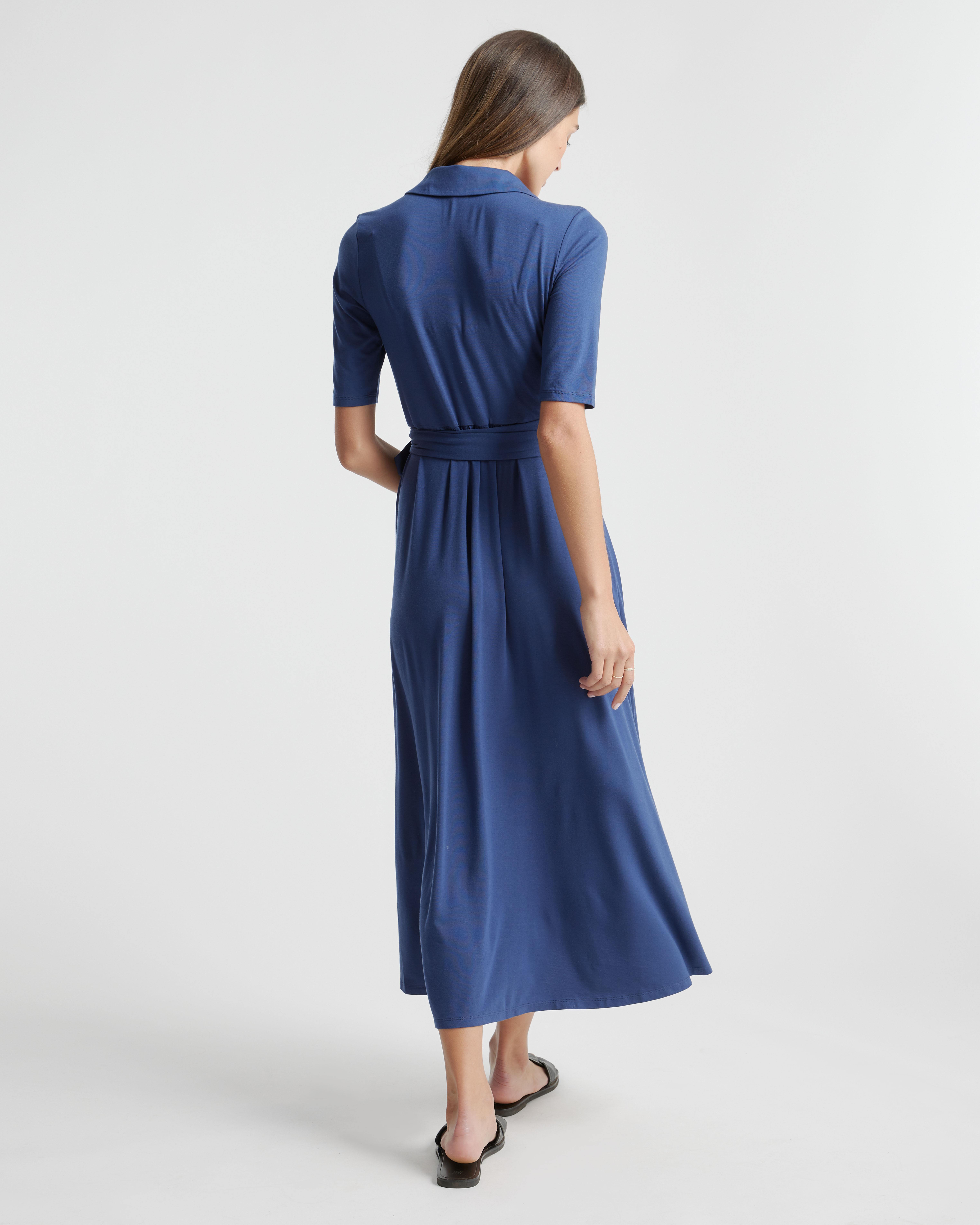 knit striped dress Women's Keep It Straight Navy Stripe Stretch Knit Maxi Dress | Size: M main image 0