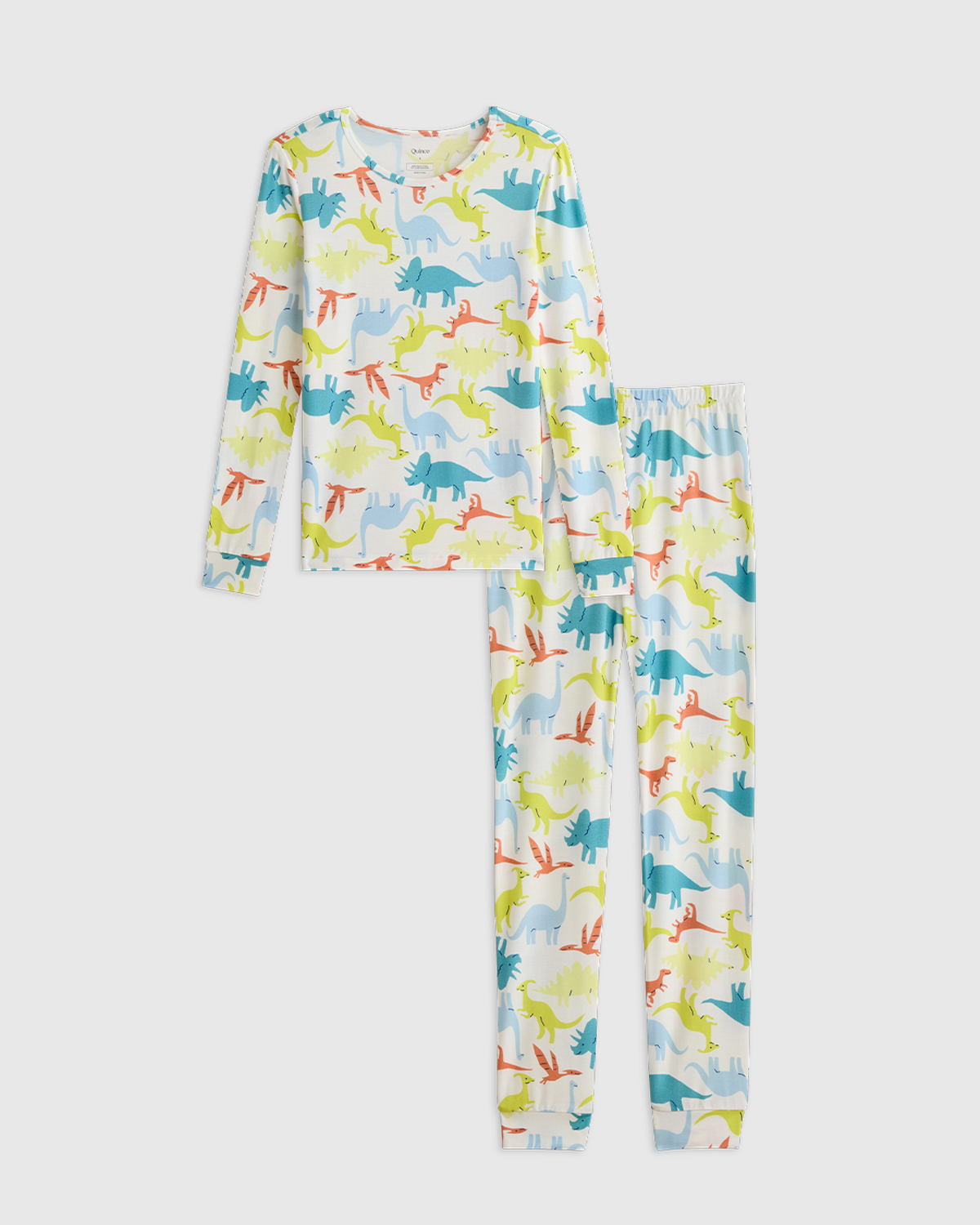 Colorful Dinos Bamboo Long Sleeve and Pant Pajama Set