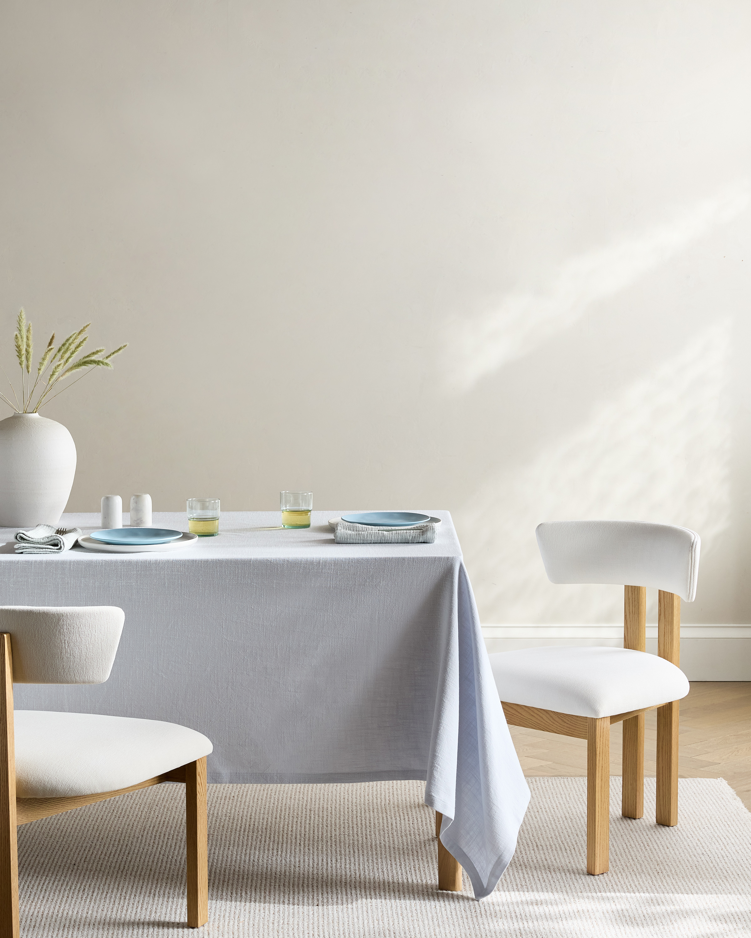 Light Blue Organic Cotton Tablecloth