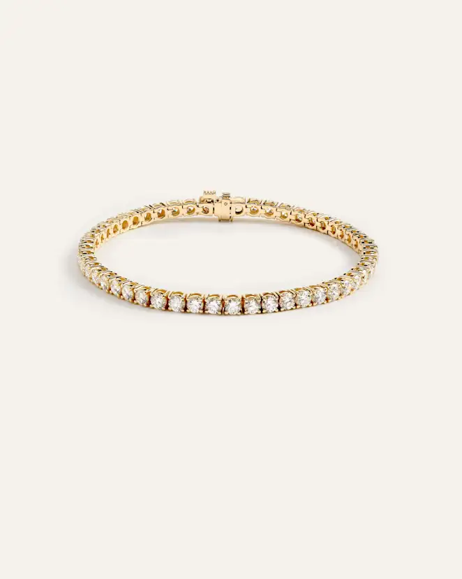 Yellow Gold 14K Gold Lab Grown Diamond Tennis Bracelet - 7ctw