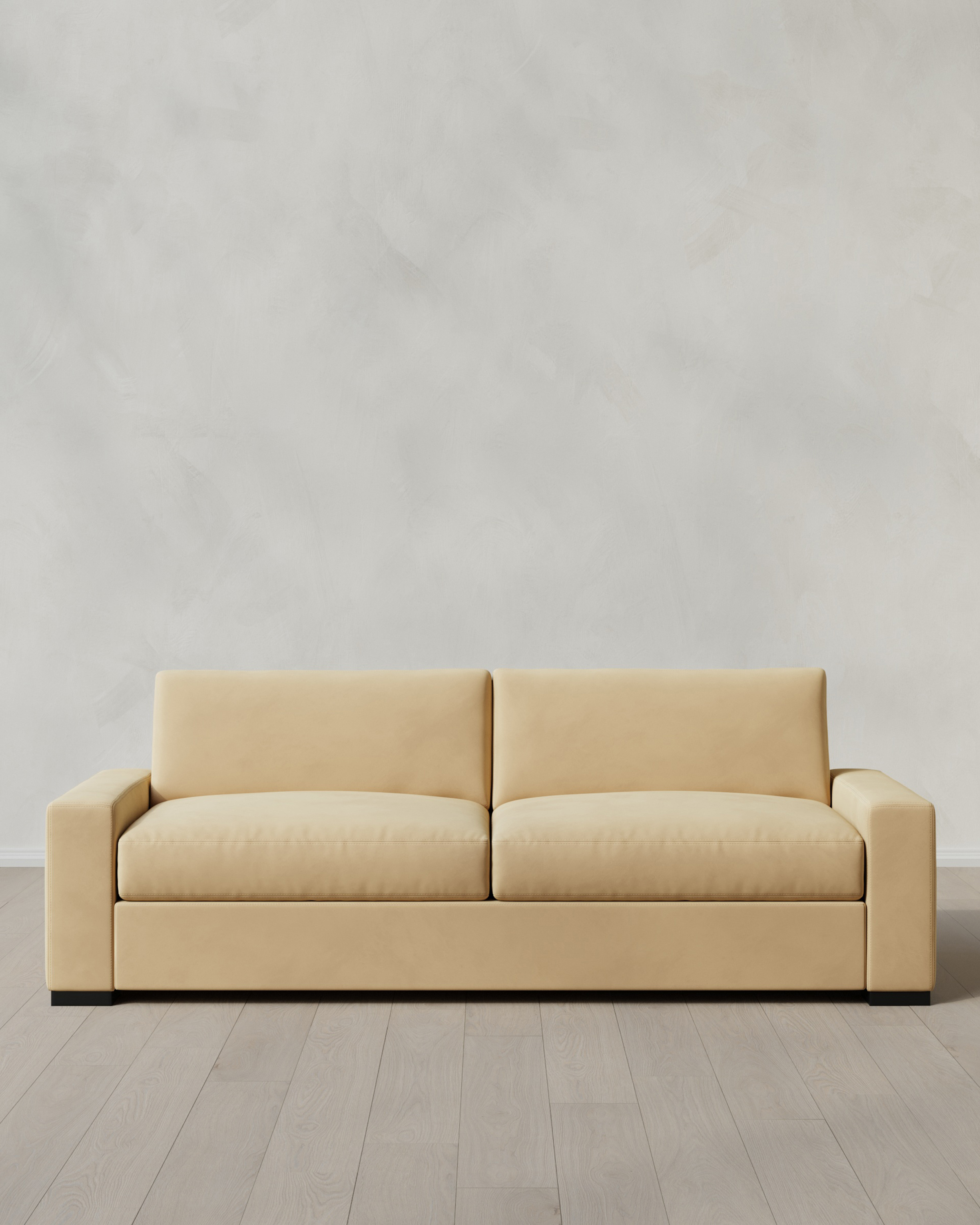 Quince | Stillman Sofa in Performance Velvet in Linen, Size 8ft