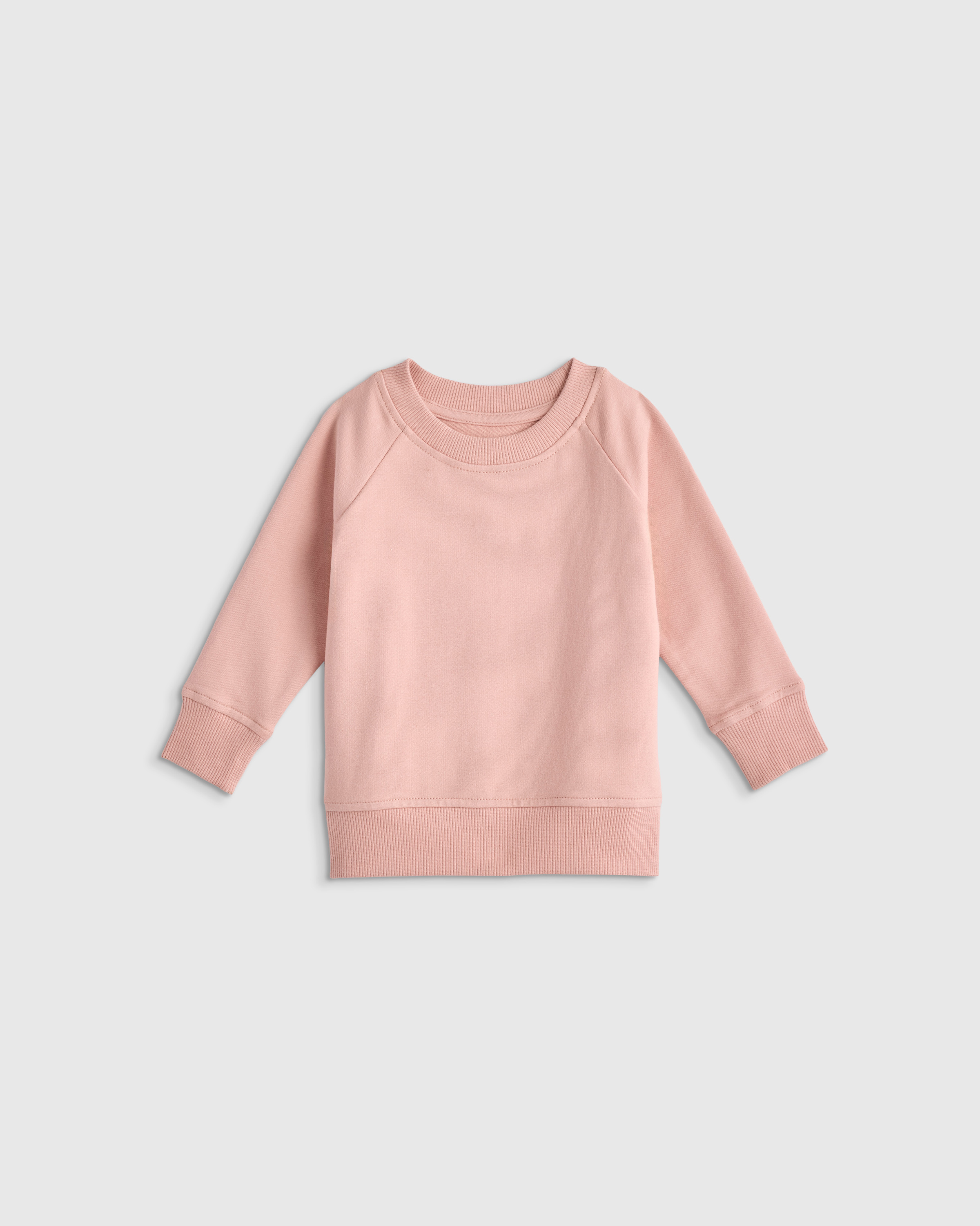 Pink Rose Organic Cotton French Terry Crew Neck Sweatshirt 