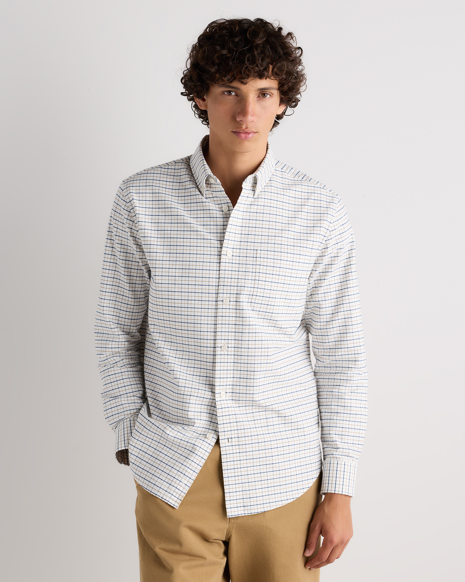 Ochre Check Chemise Oxford 100 % coton biologique