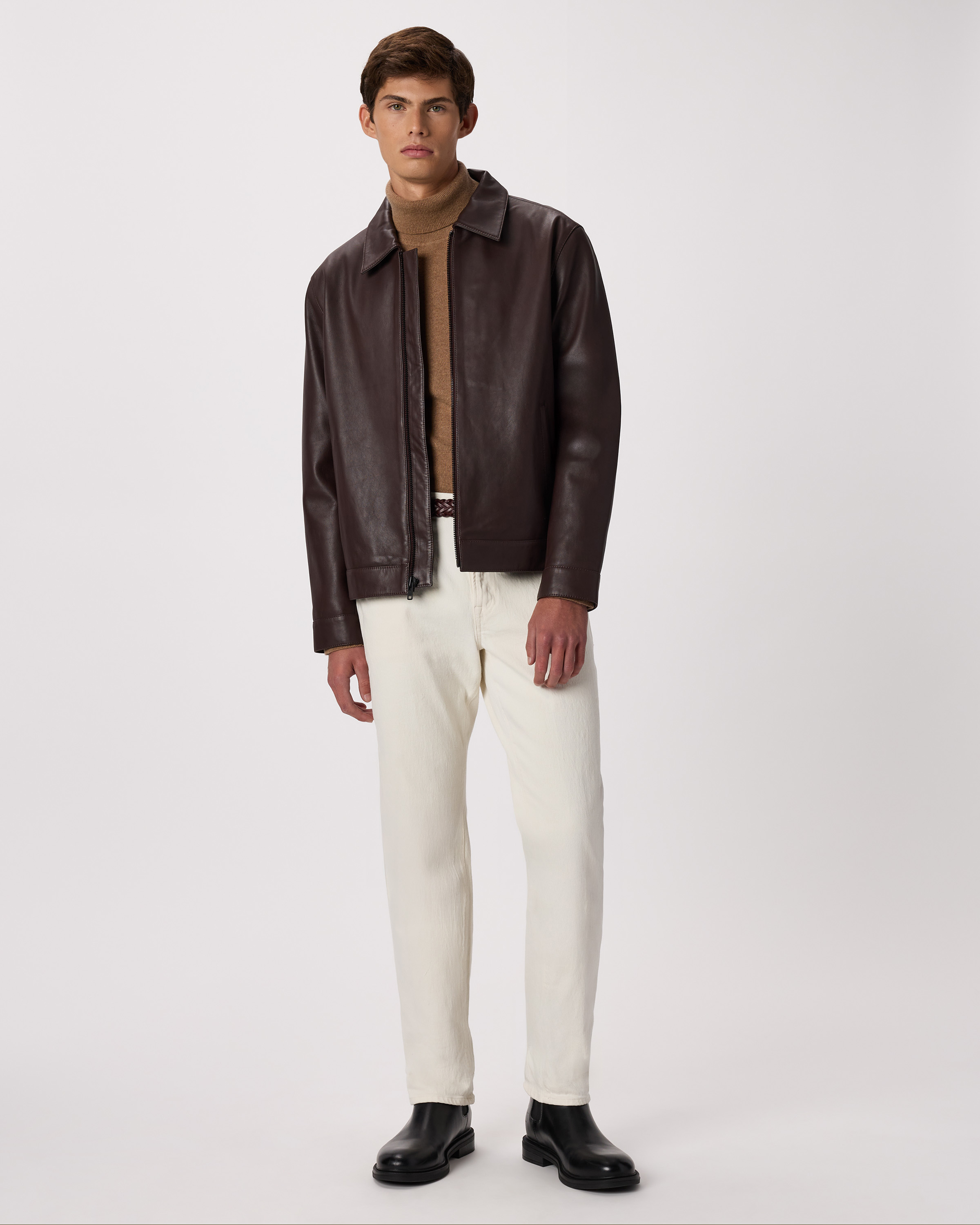 100% Leather Harrington Jacket