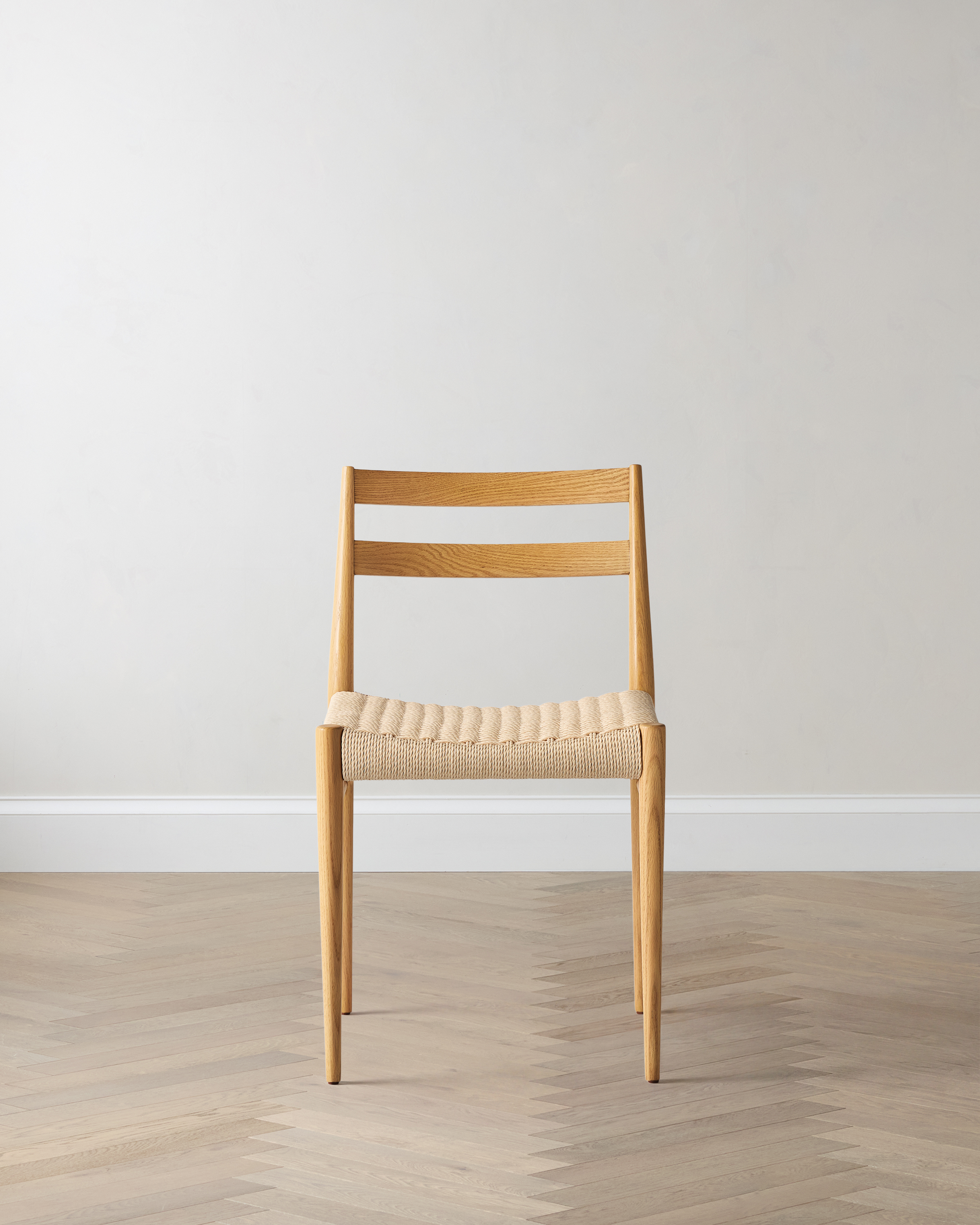 Light Oak Solid Oak Dining Chair with Paper Cord Seat (Set of 2)