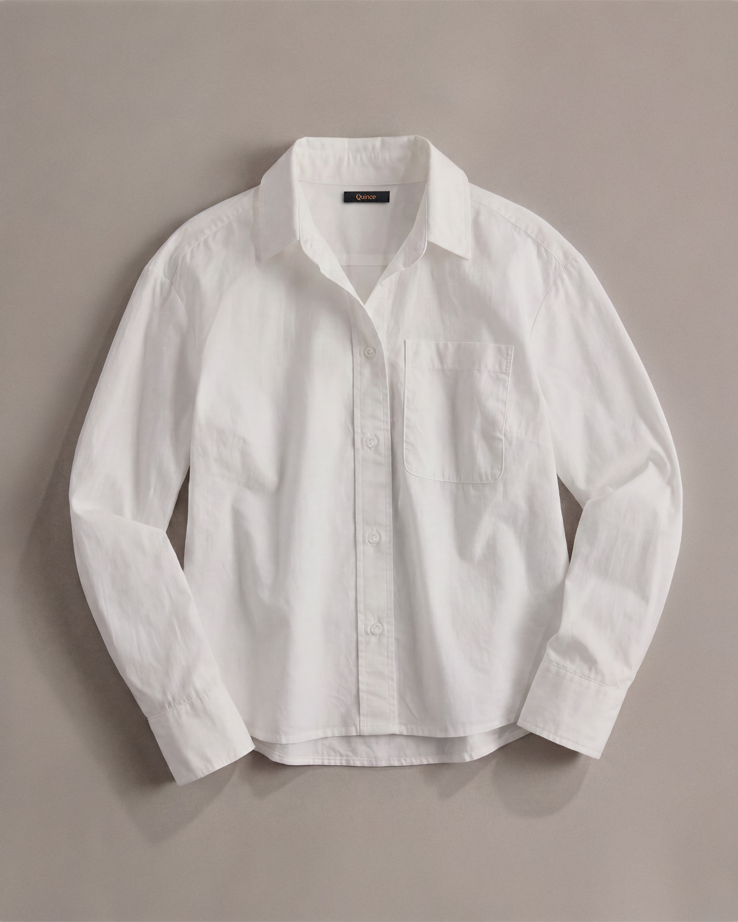Classic White 100% Organic Cotton Poplin Long Sleeve Boyfriend Shirt
