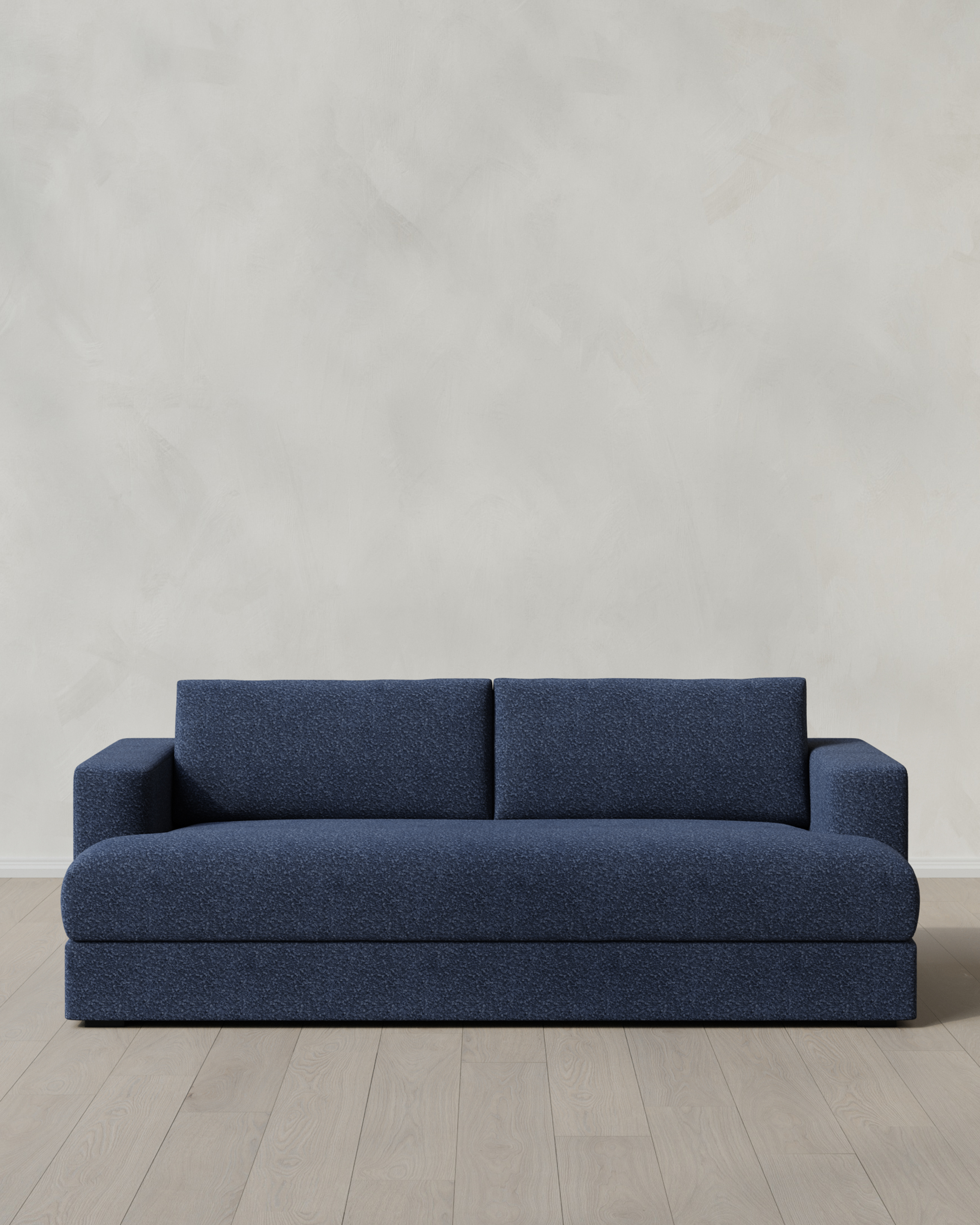 Indigo Sierra Curved Arm Sofa in Performance Boucle