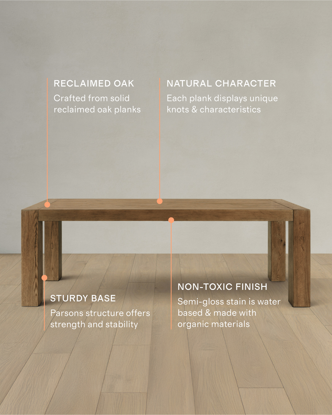 parsons tobacco brown dining table Quince Reclaimed Oak Parsons Dining Table in Cafe Brown, Wood by Quince