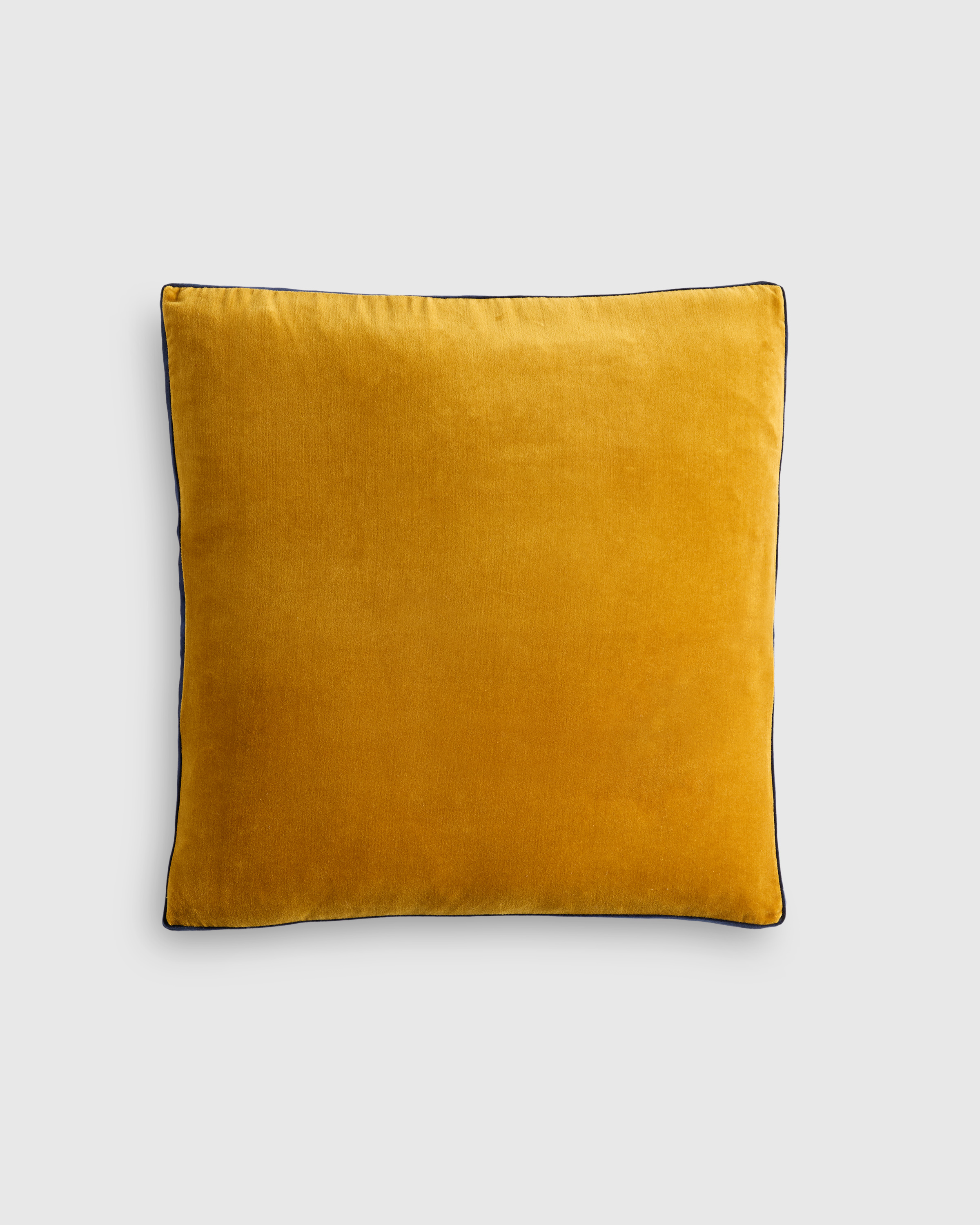 Marigold/Navy Contrast Velvet Edge Pillow Cover 