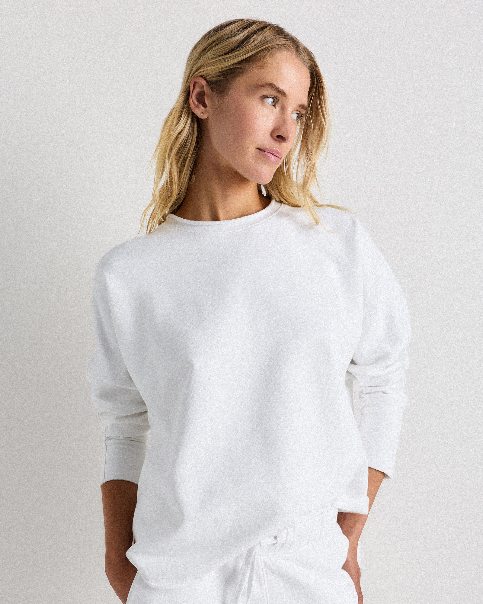 Classic White Organic French Terry Crew