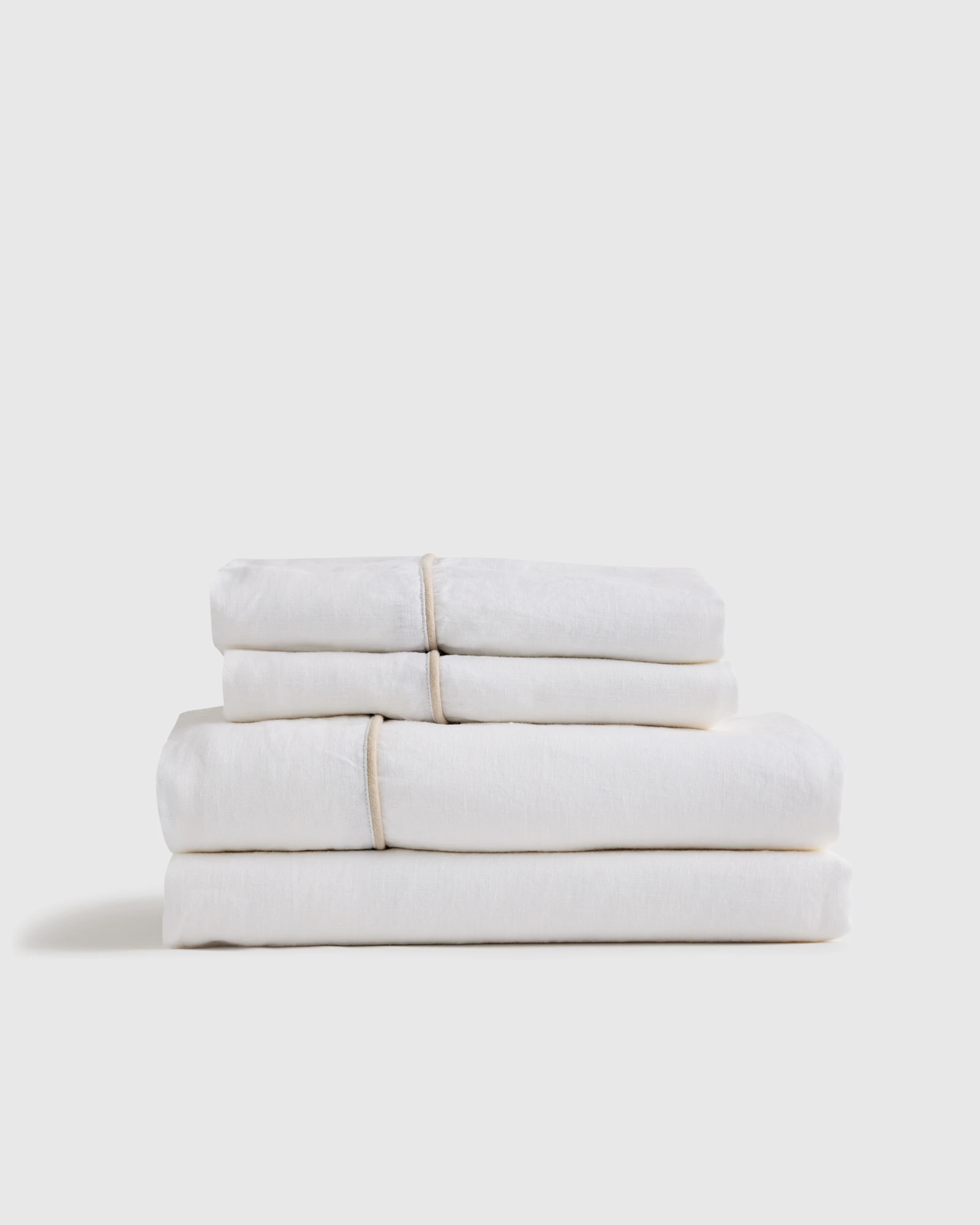 100% European Linen Piped Sheet Set