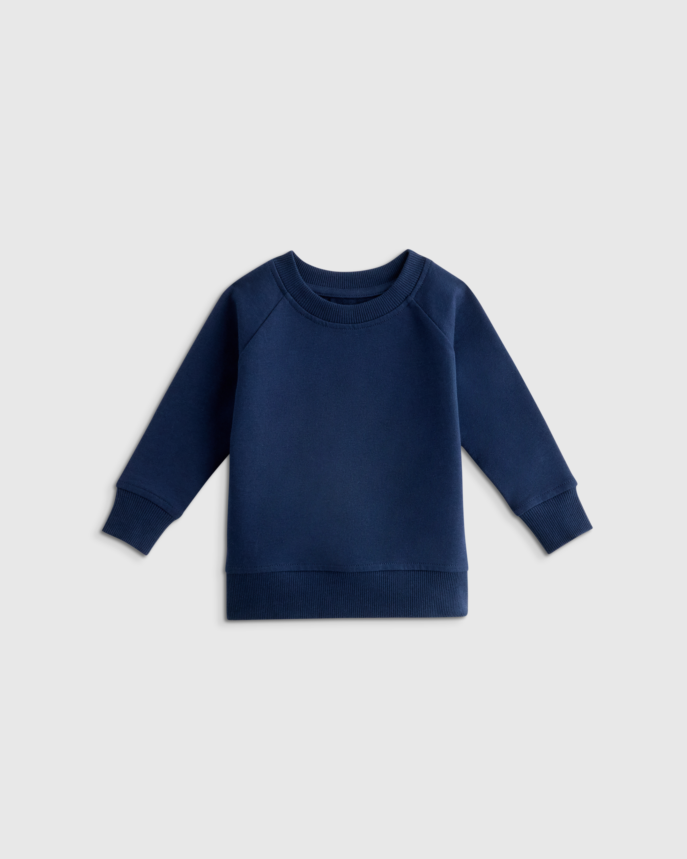 Navy Organic Cotton French Terry Crew Neck Sweatshirt 