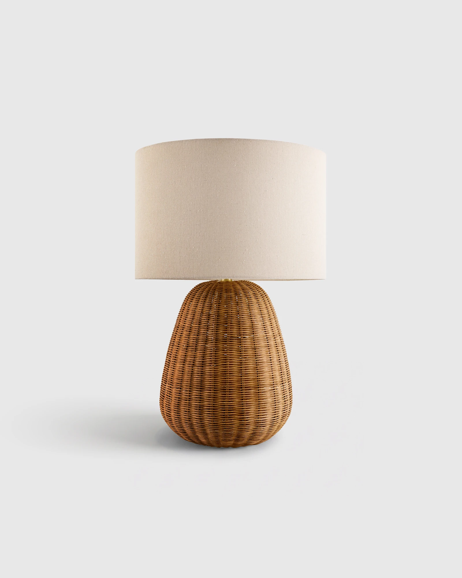 Natural Rattan Table Lamp with Linen Shade
