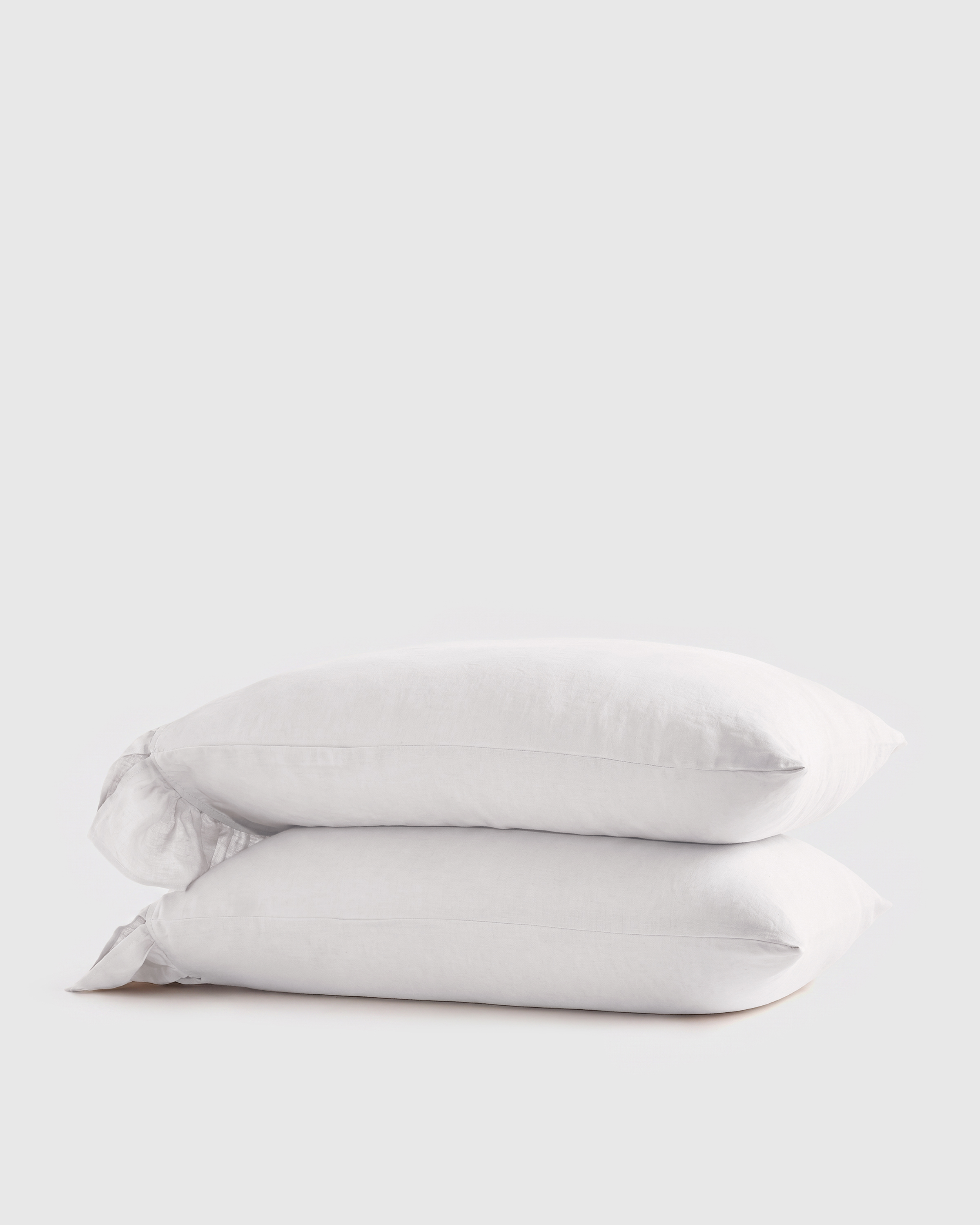 White European Linen Ruffle Pillowcase Set