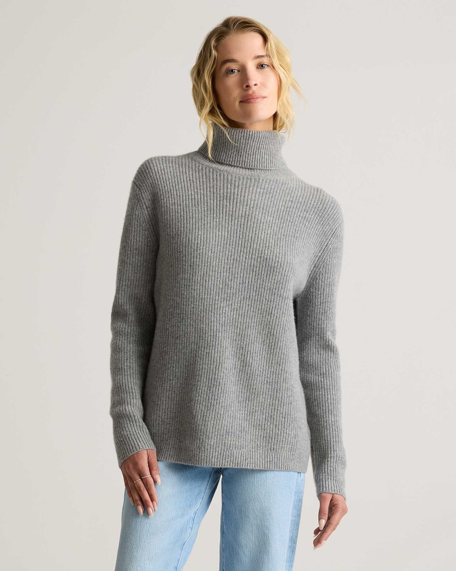 High Neck Girls Cashmere Jumper Mongolian Cashmere Fisherman