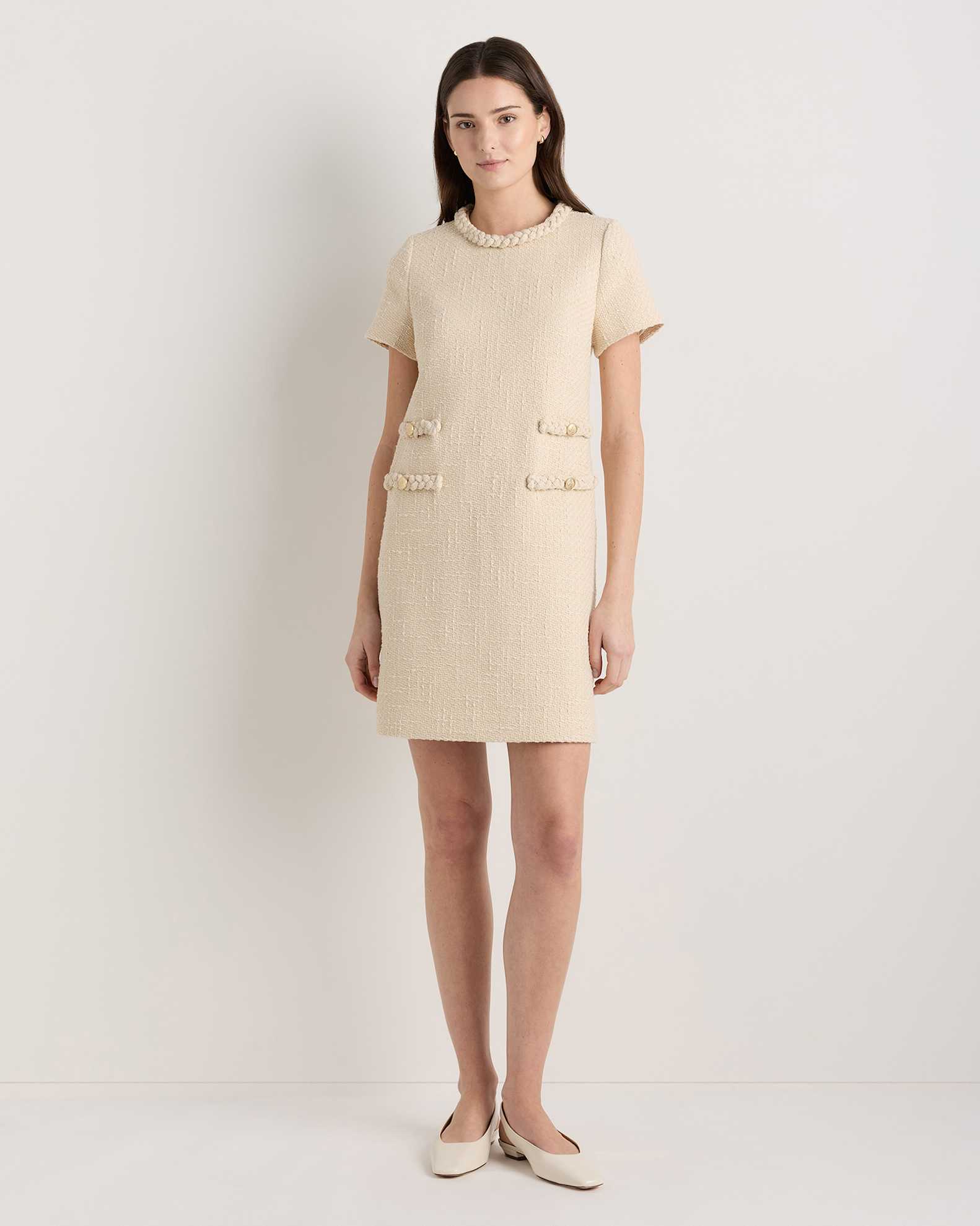 tweed dress beige Tweed Beige Dress