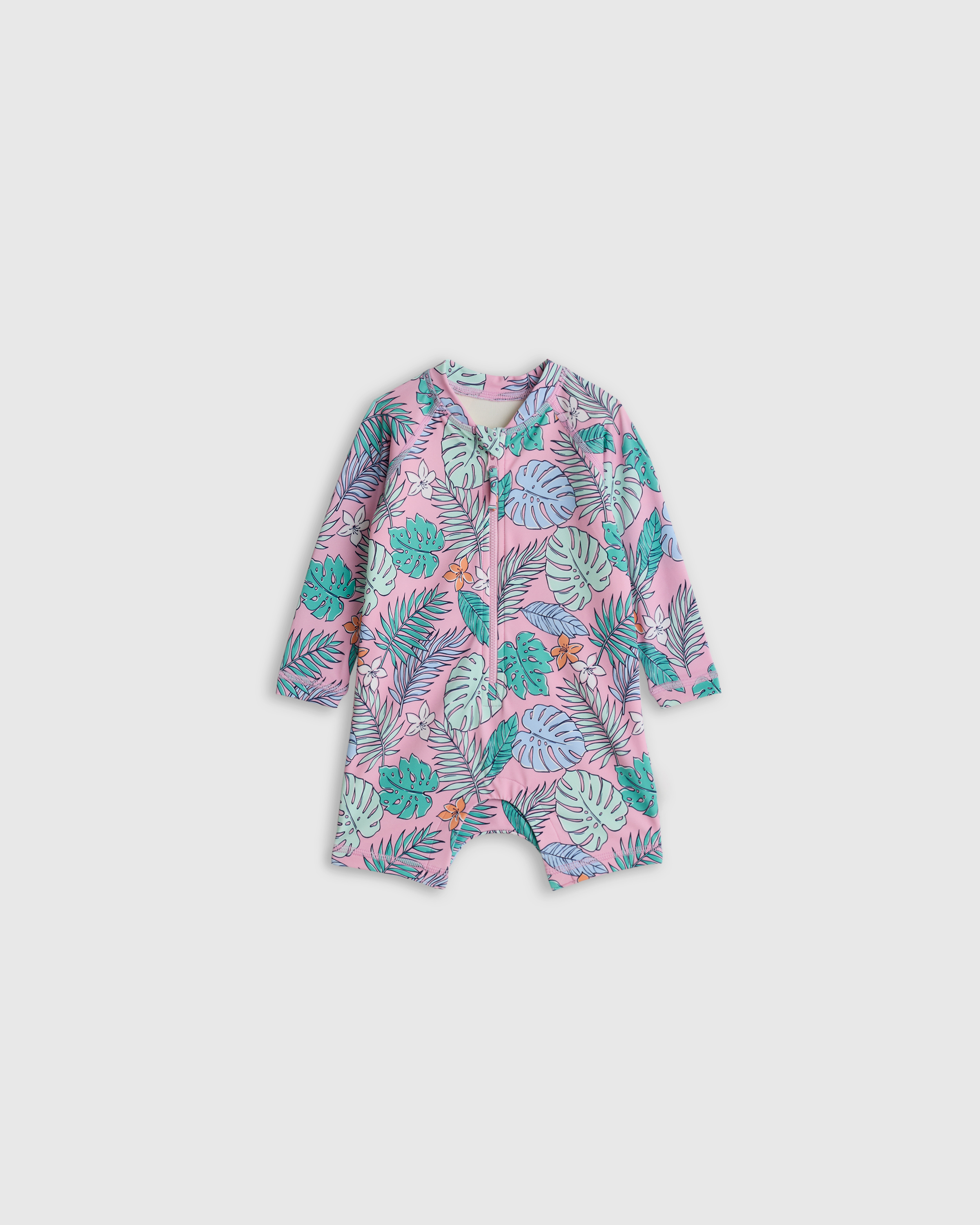 Palms Long Sleeve Zip-Up Rash Guard One-Piece