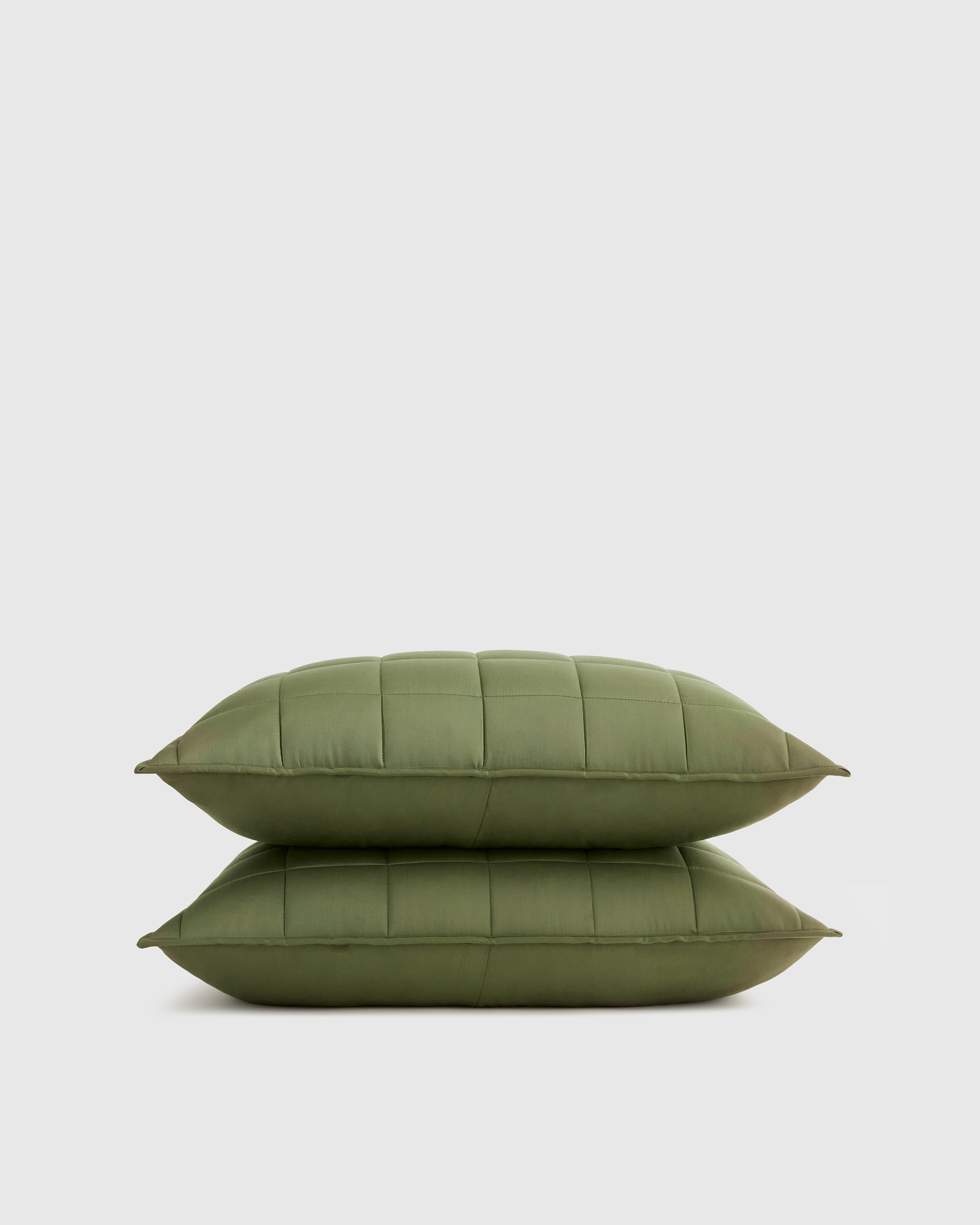 Olive Bamboo Box Quilted Sham Set