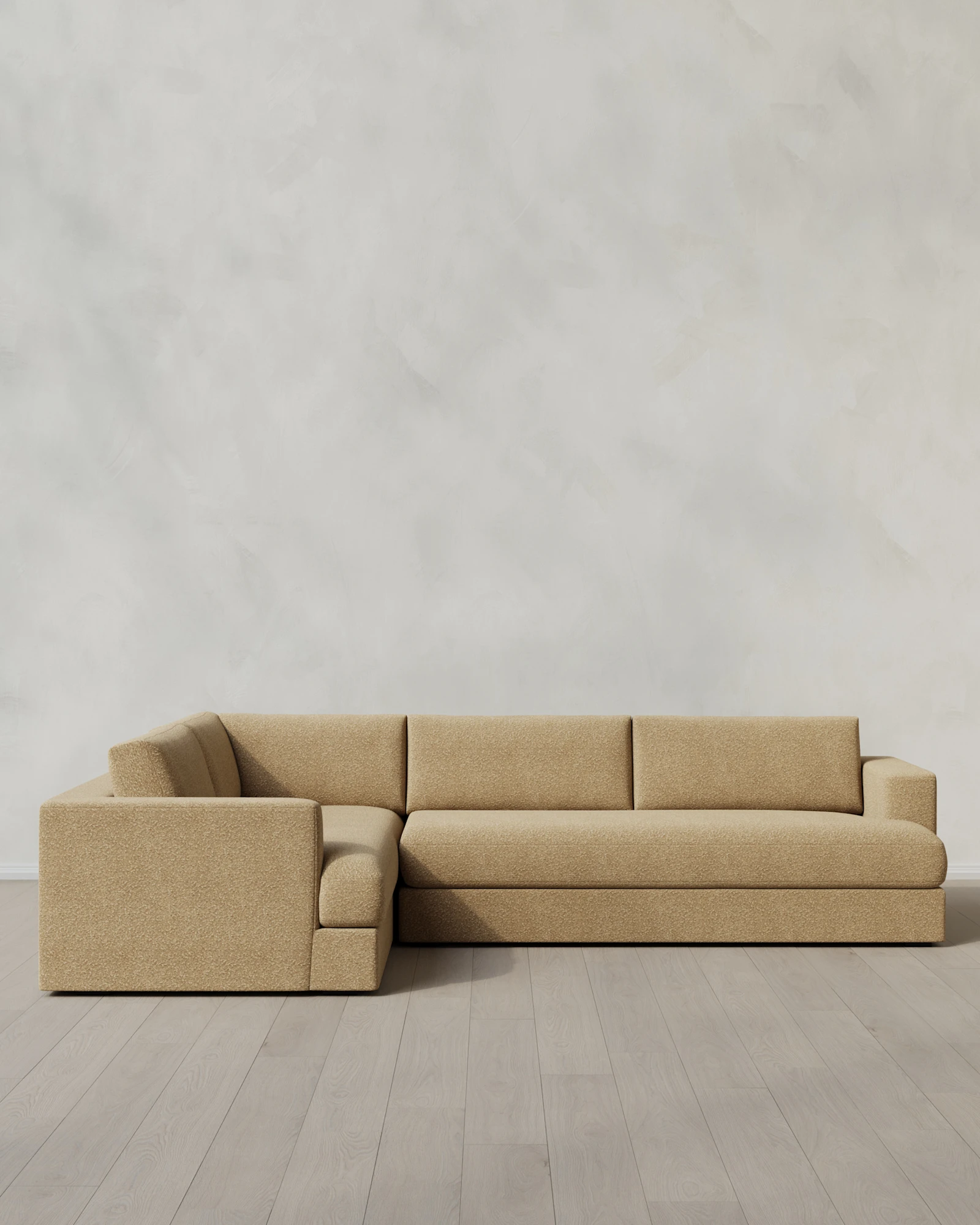 Sierra Curved Arm L Sectional in Performance Boucle