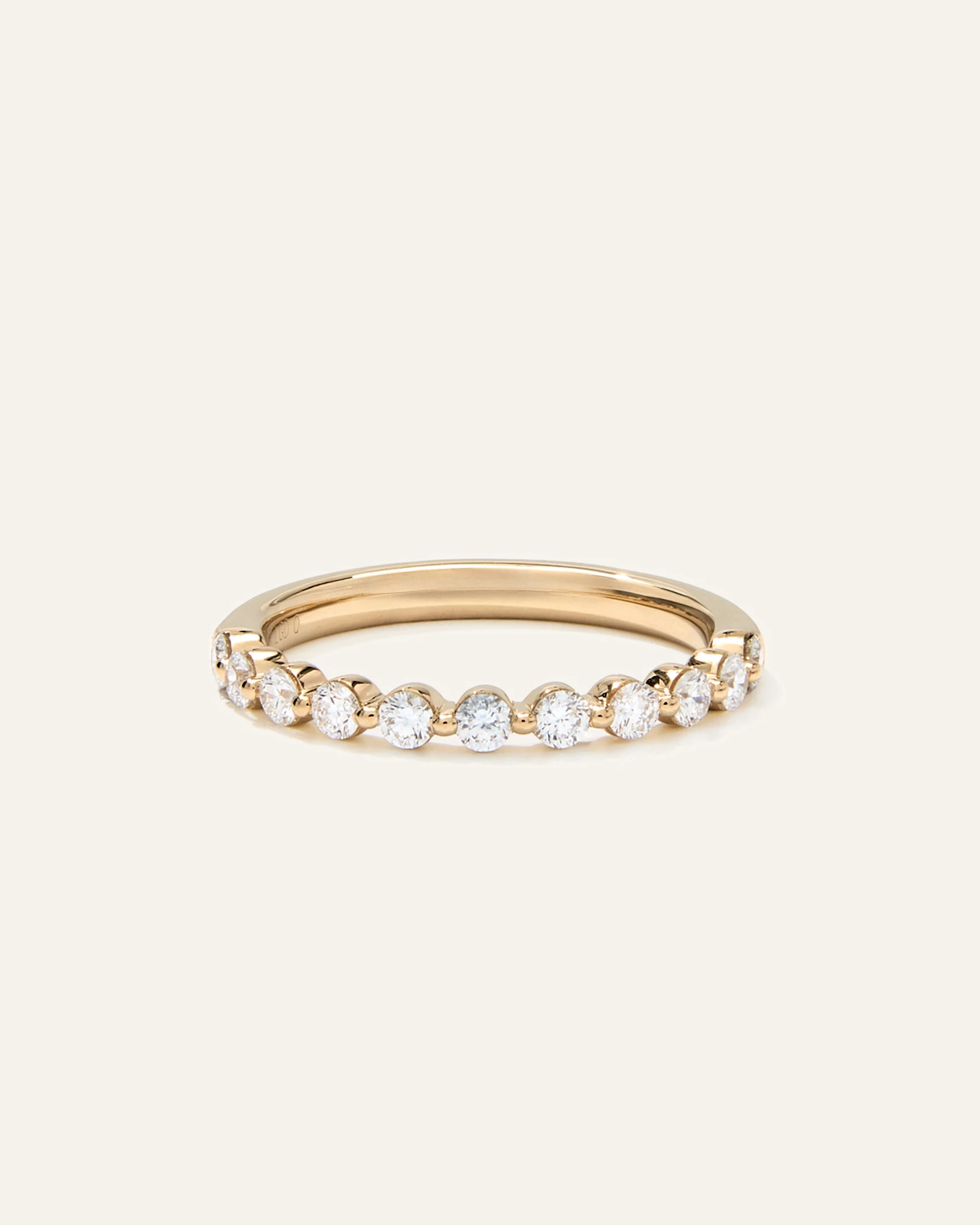 Lab Grown Diamond Single Shared Prong Halfway Band