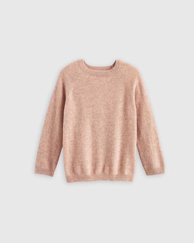 Oatmeal Washable Cashmere Crewneck Sweater