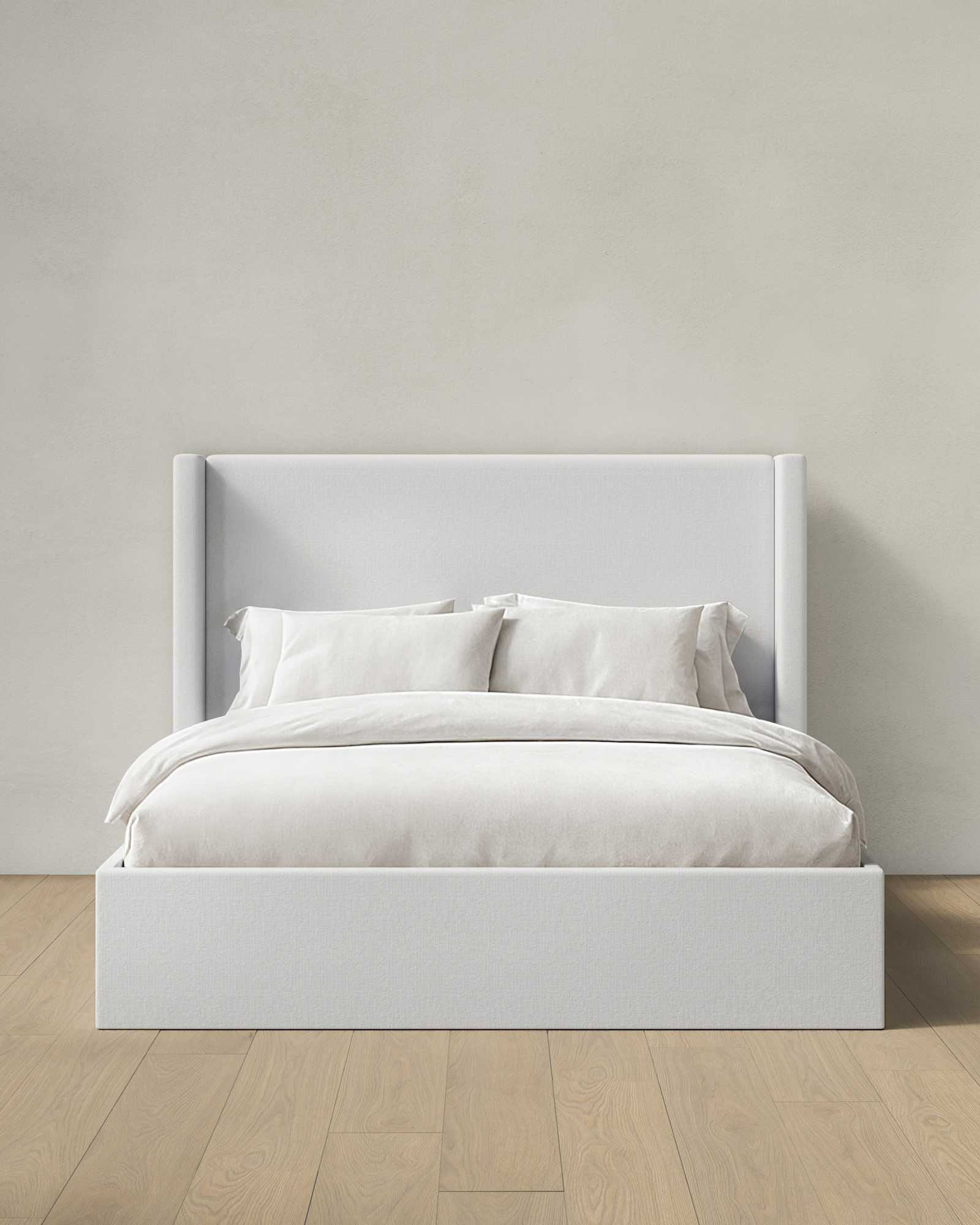 Linen Upholstered Wingback Bed