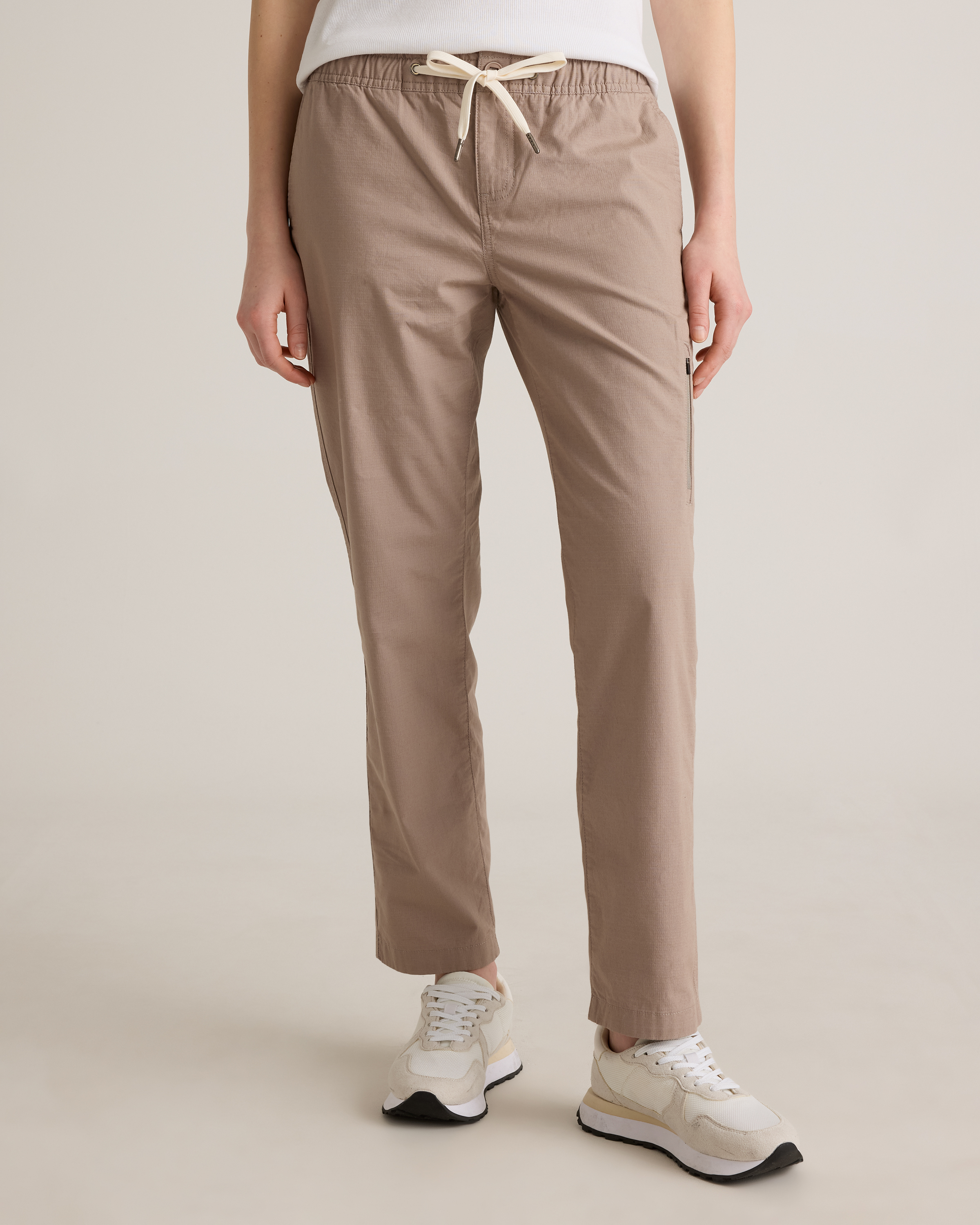 Organic Stretch Ripstop Straight Pants in Morel Grey