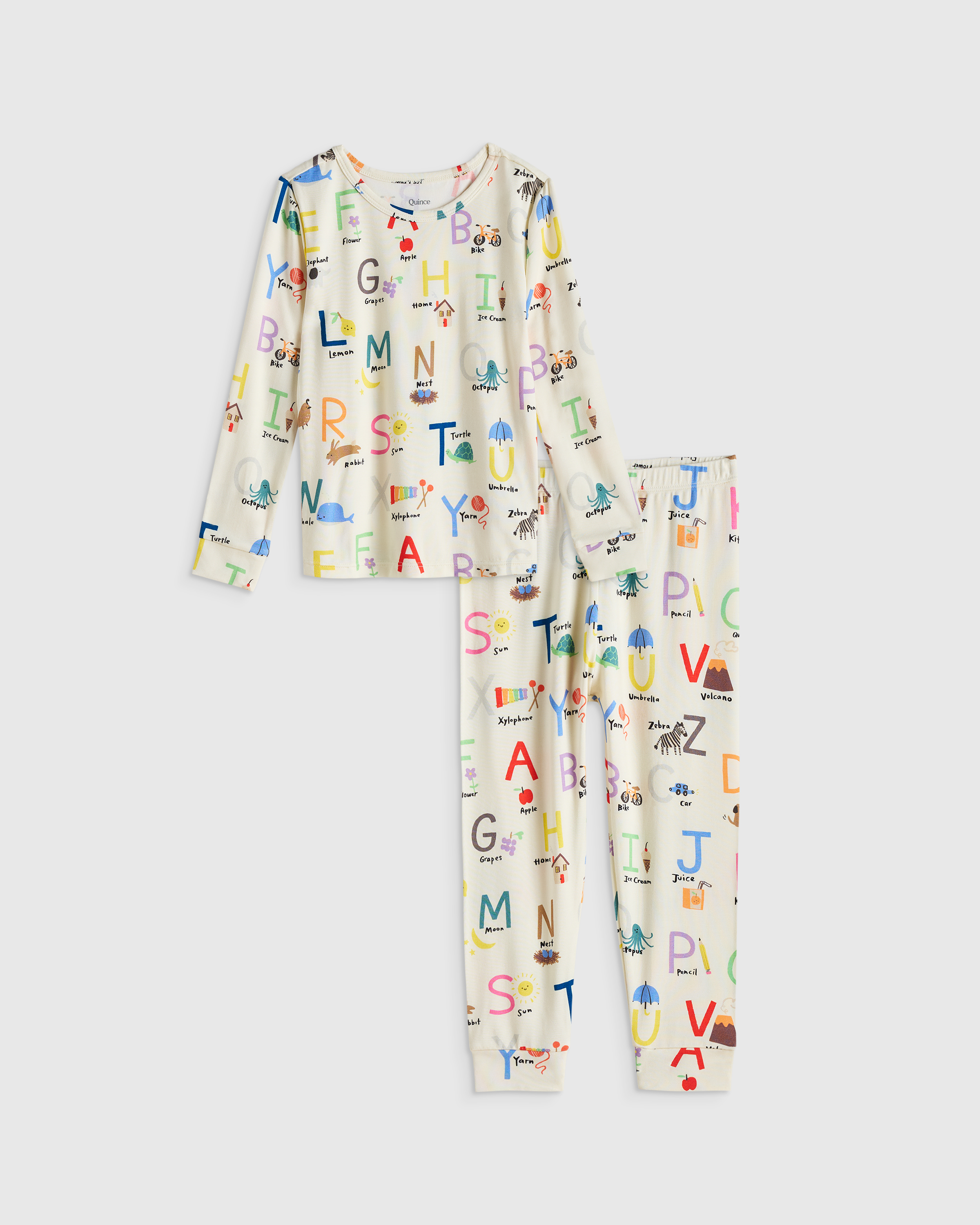 Alphabet Bamboo Long Sleeve and Pant Pajama Set