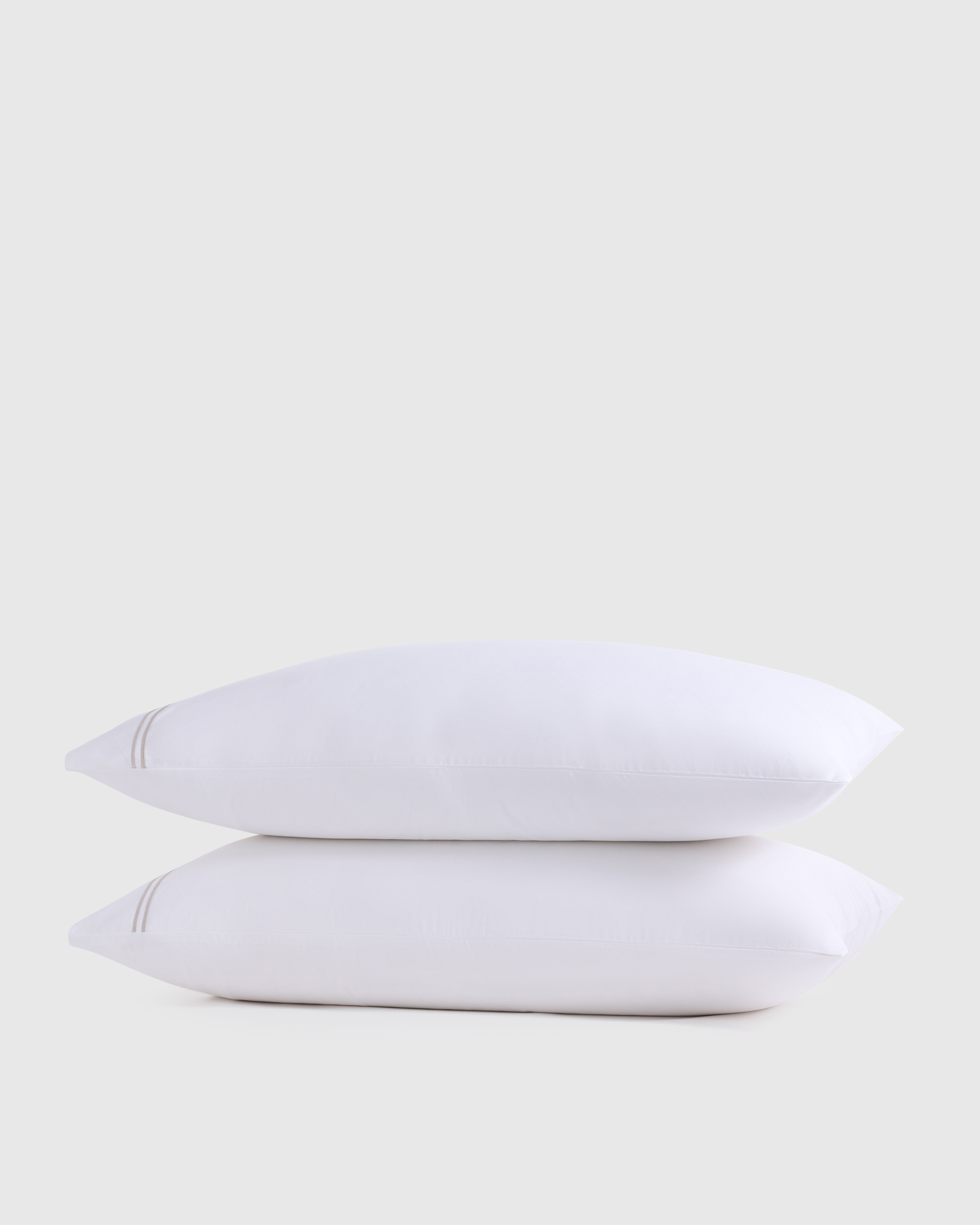 White/Dove Classic Organic Percale Embellished Pillowcase Set