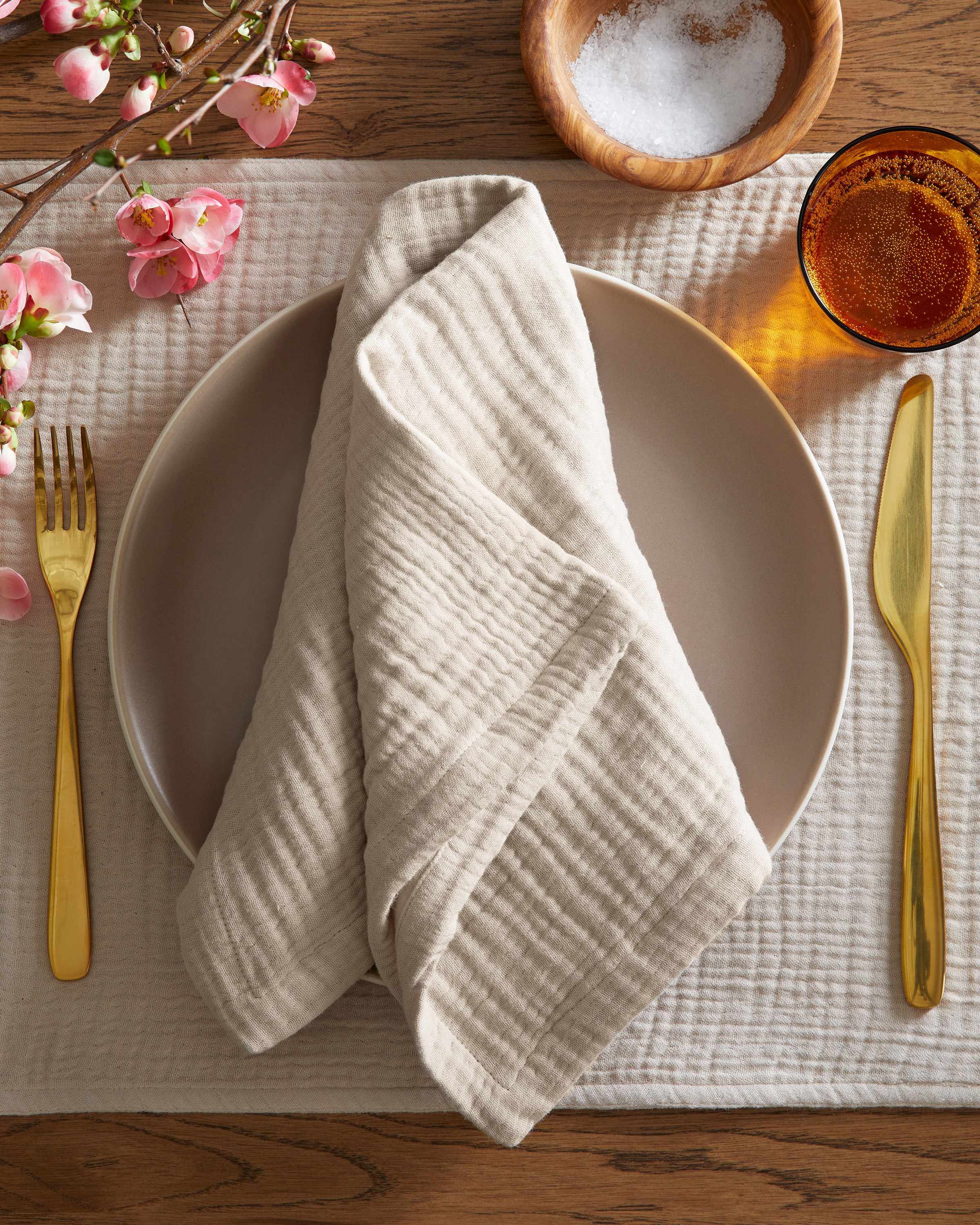 Organic Airy Gauze Napkins (Set of 8) - Dune