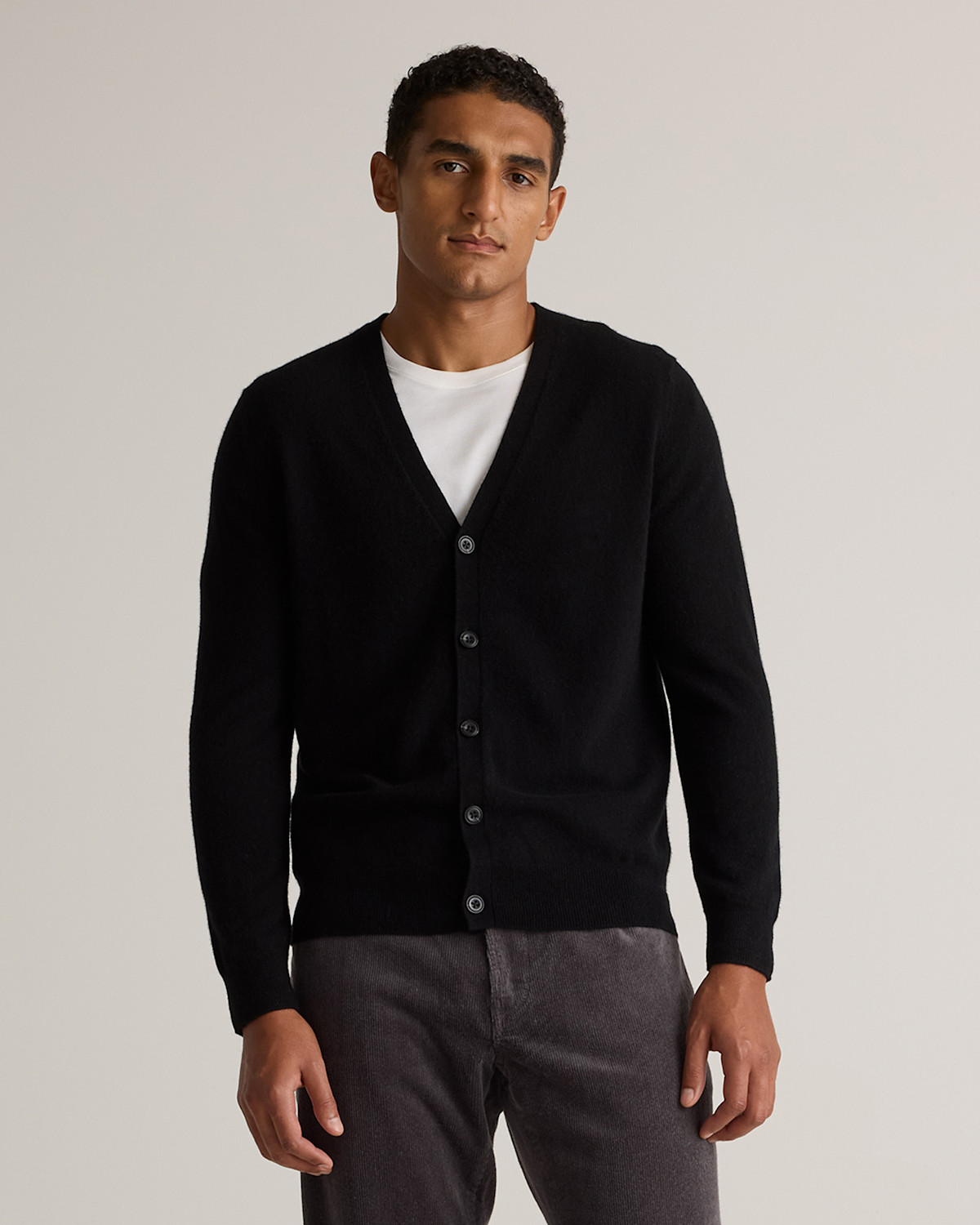 Quince Men's Cashmere Cardigan Sweater | Quince in Black