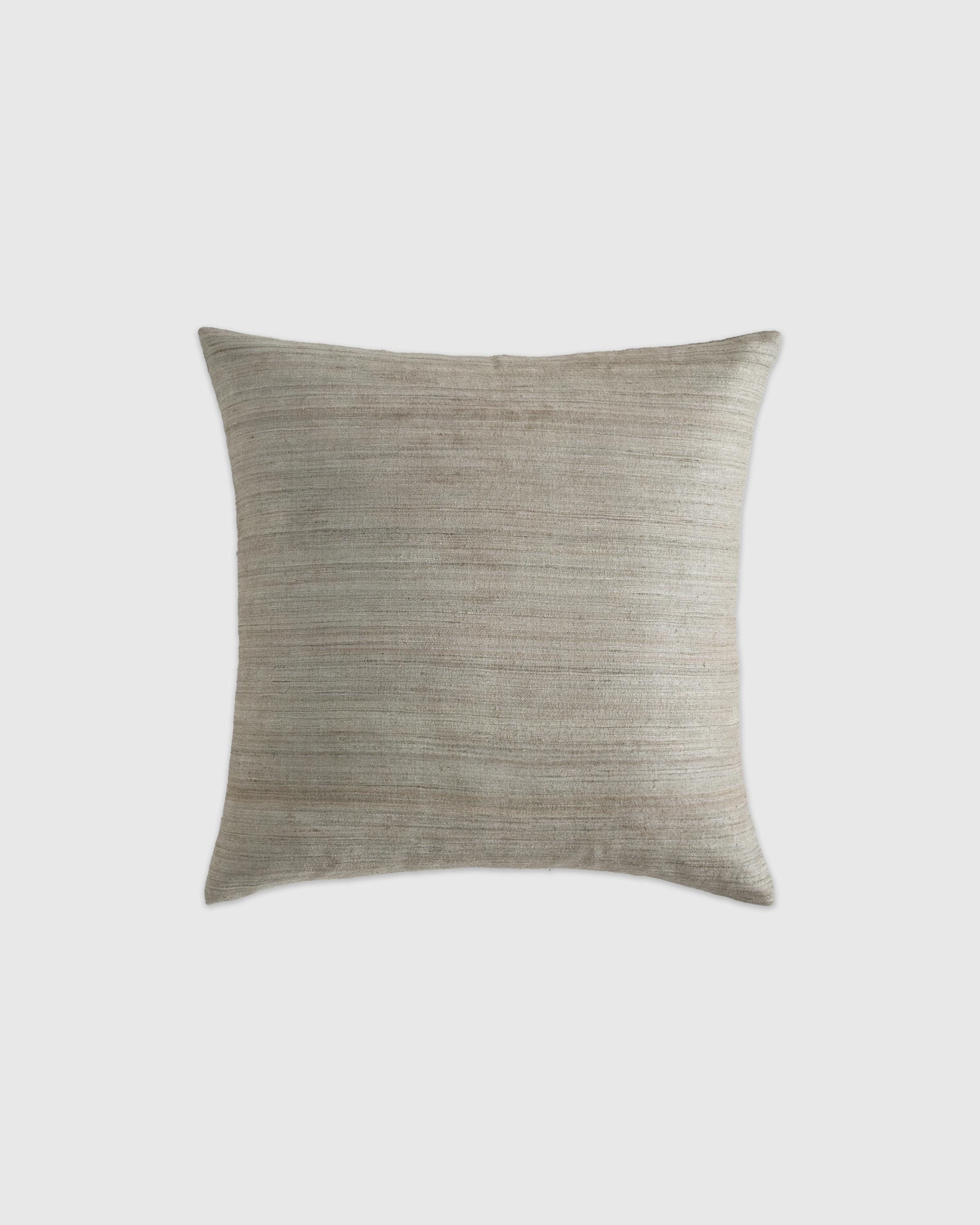 Grey Raw Silk Pillow Cover