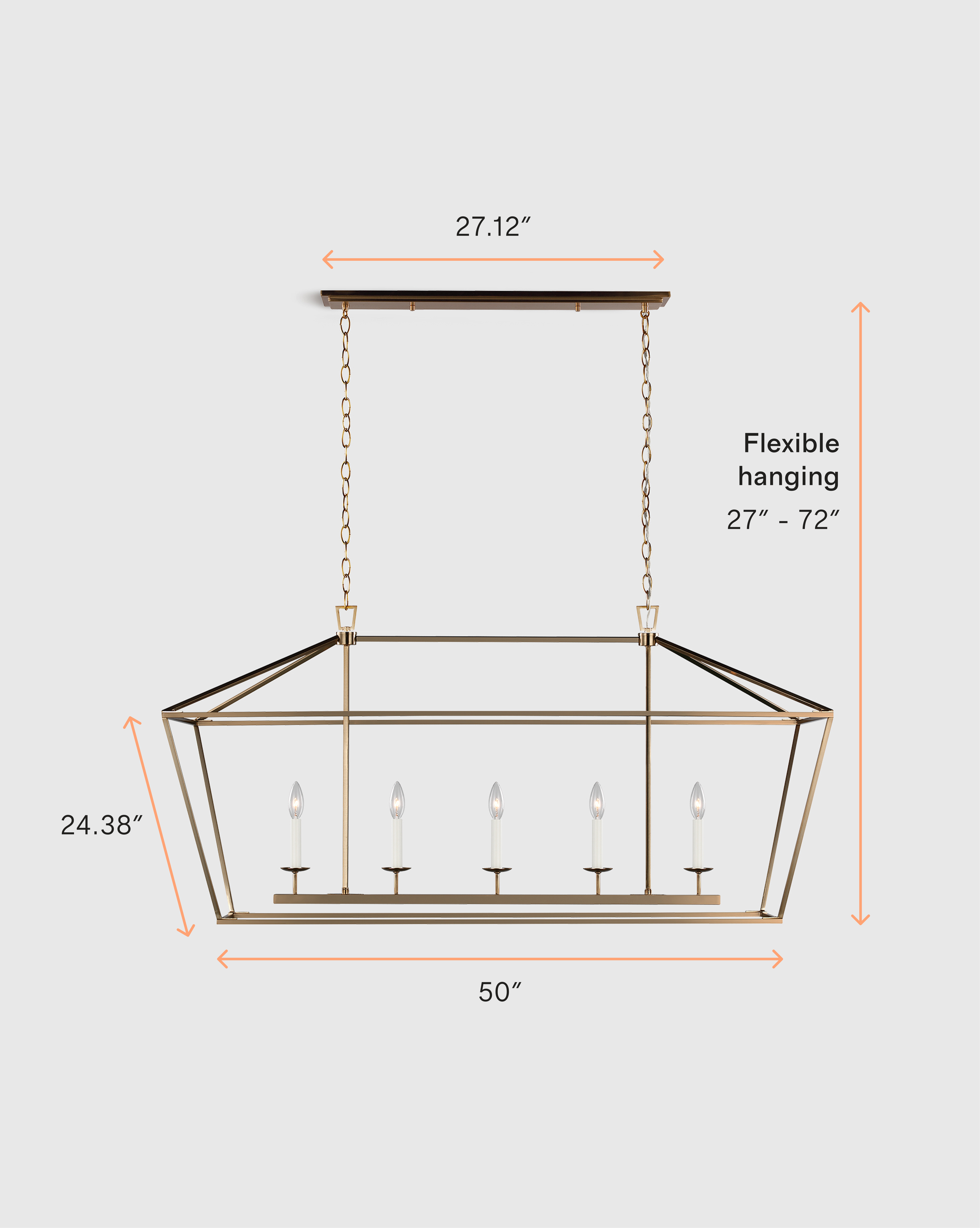 Traditional Steel Linear Lantern Chandelier - thumbnail 6