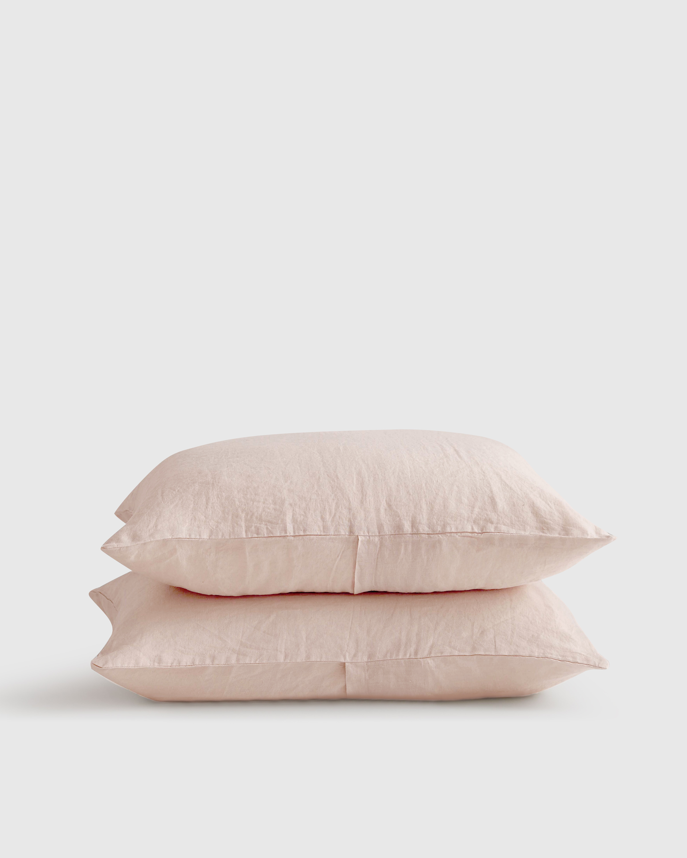 Soft Blush European Linen Sham Set