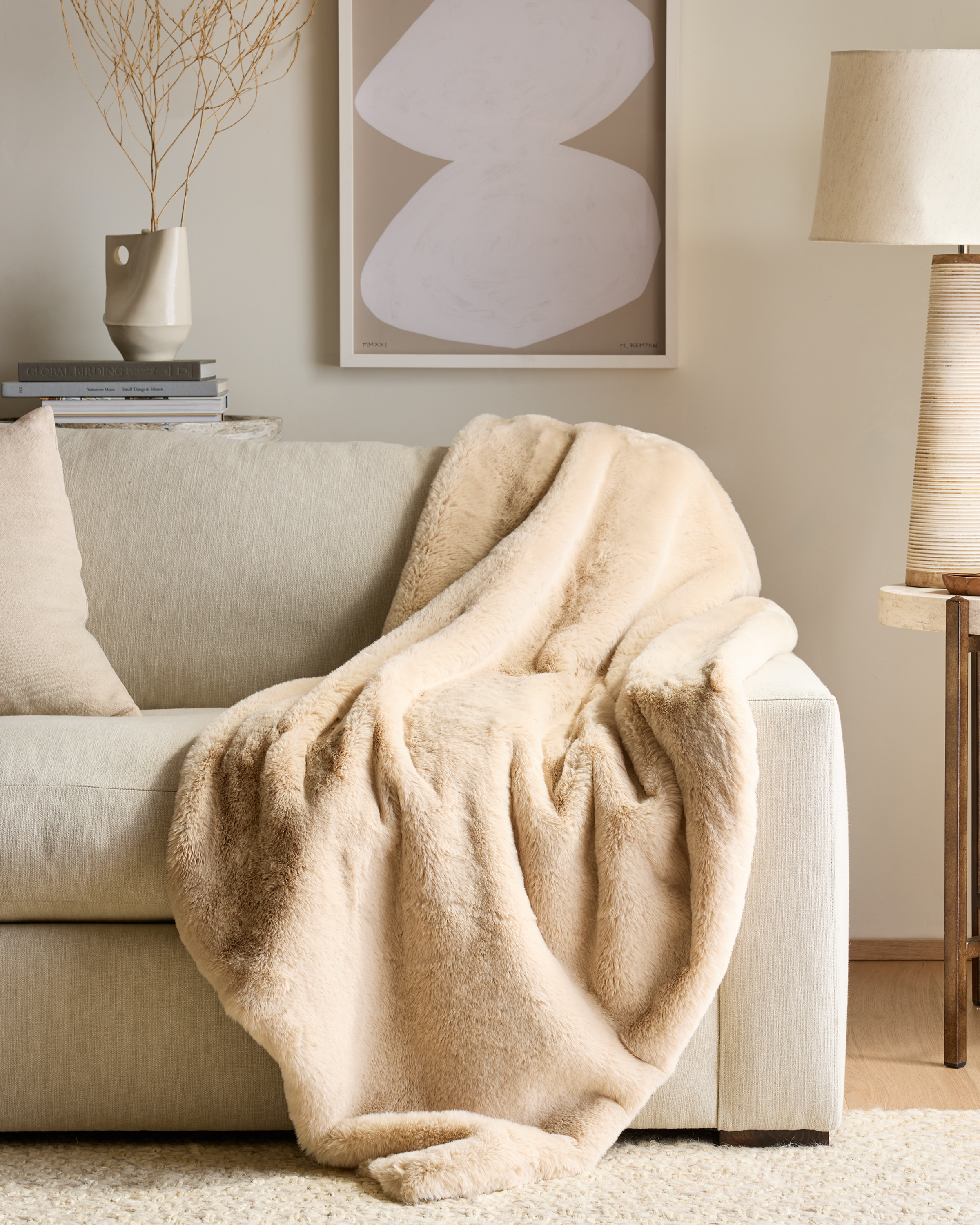 Champagne Luxury Faux Fur Throw