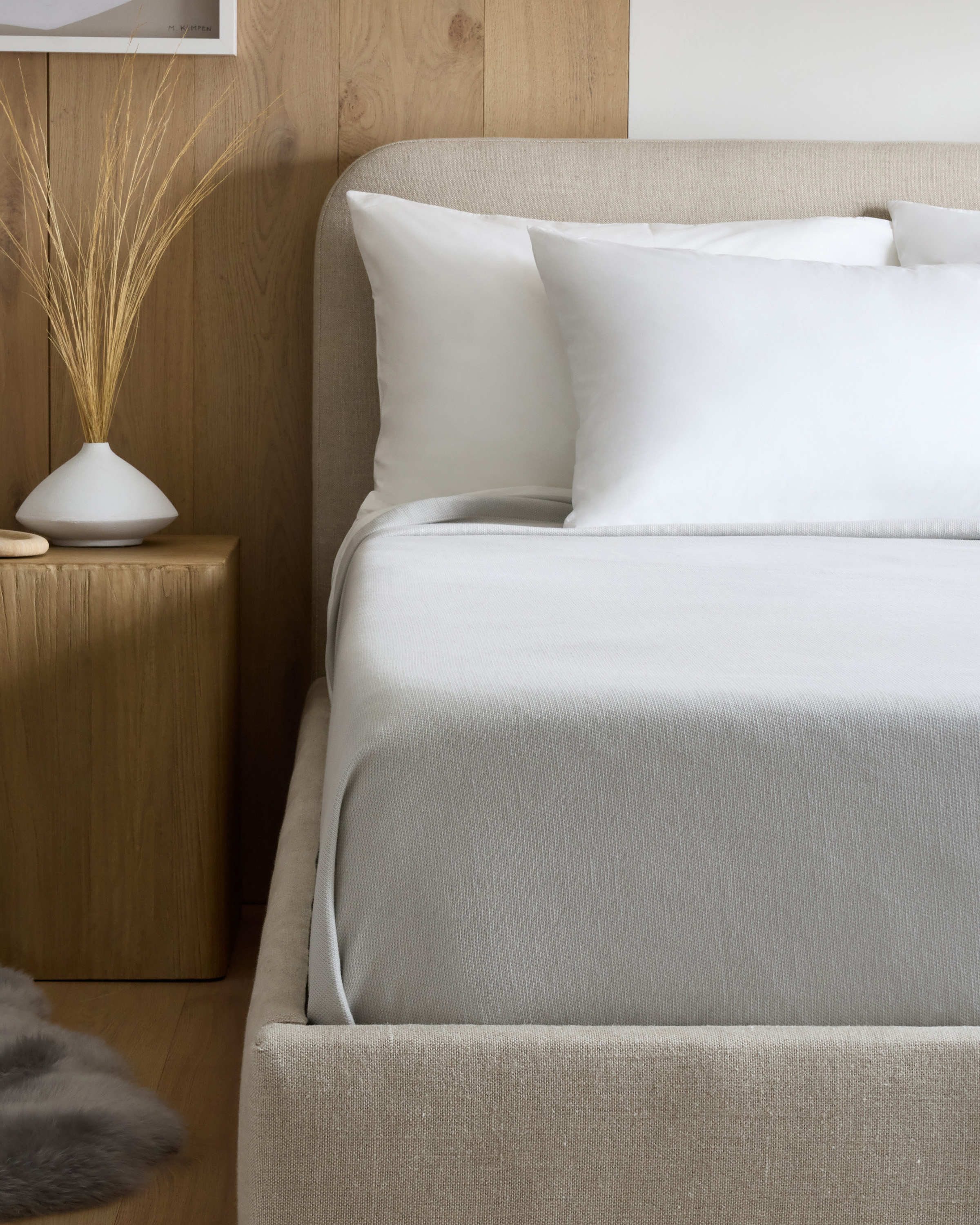Luxury Organic Cotton Bed Blanket - Silver, Full/Queen
