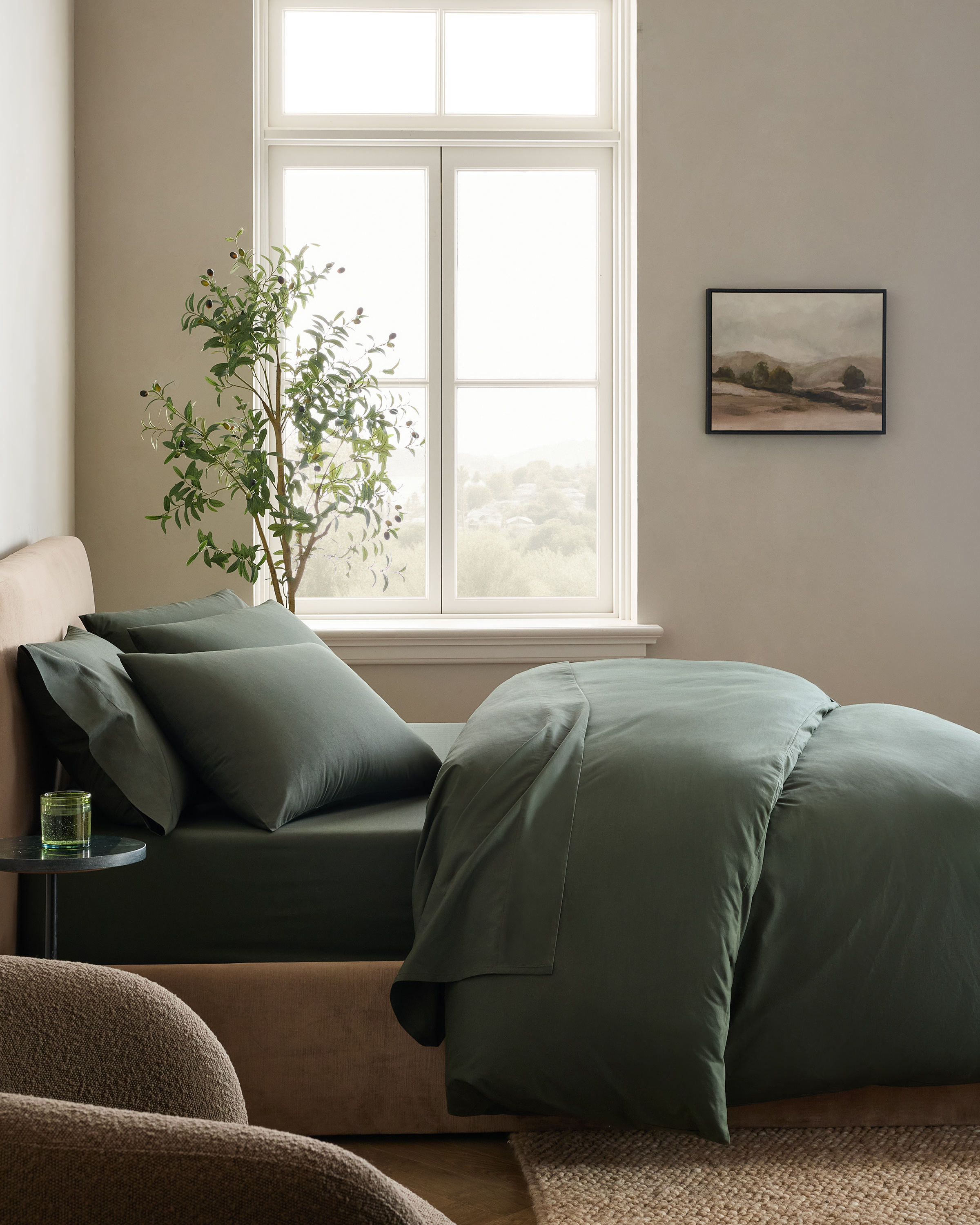 Pine Organic Crisp Percale Duvet Cover
