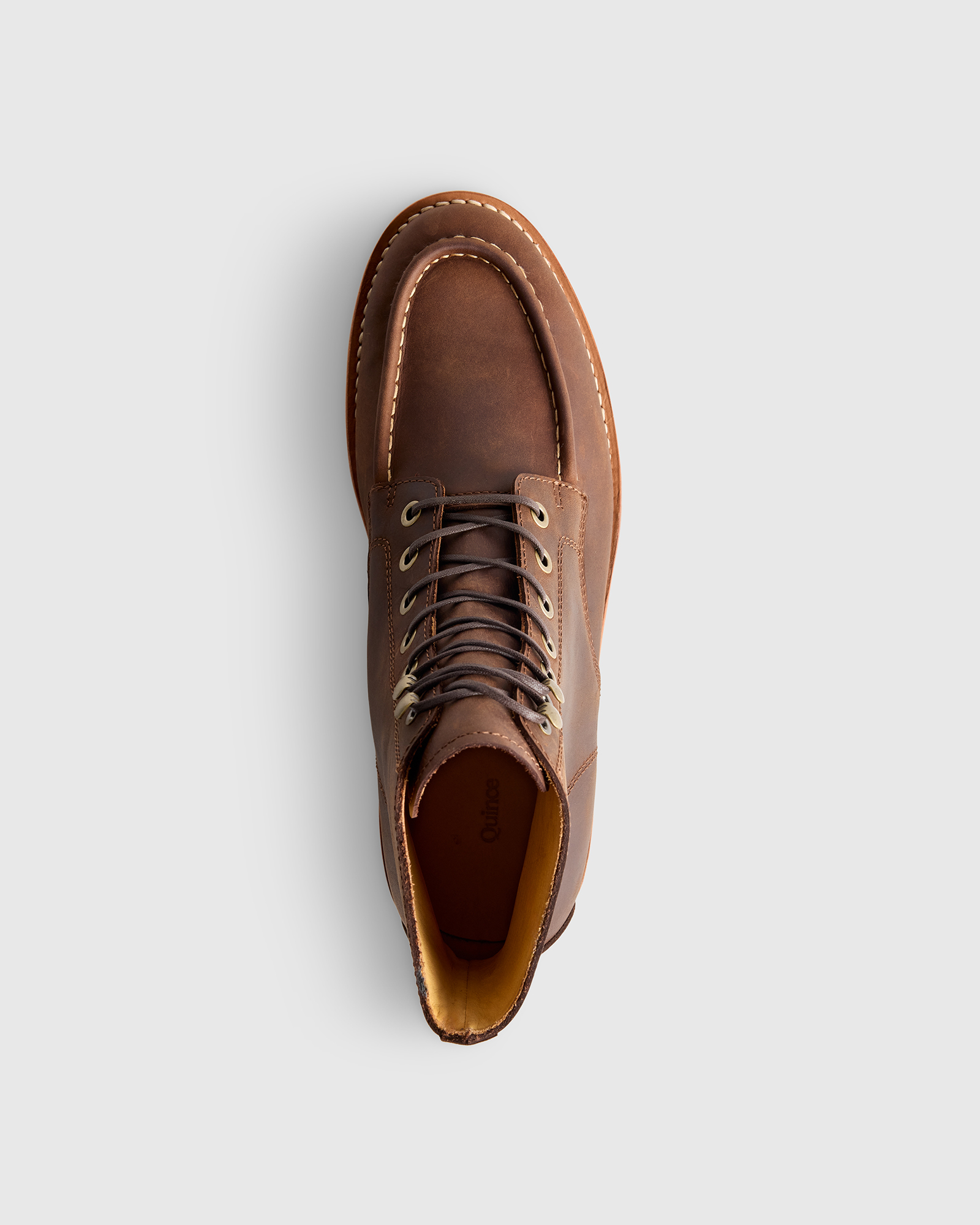 Crafted Leather Moc Toe Boot in Cafe