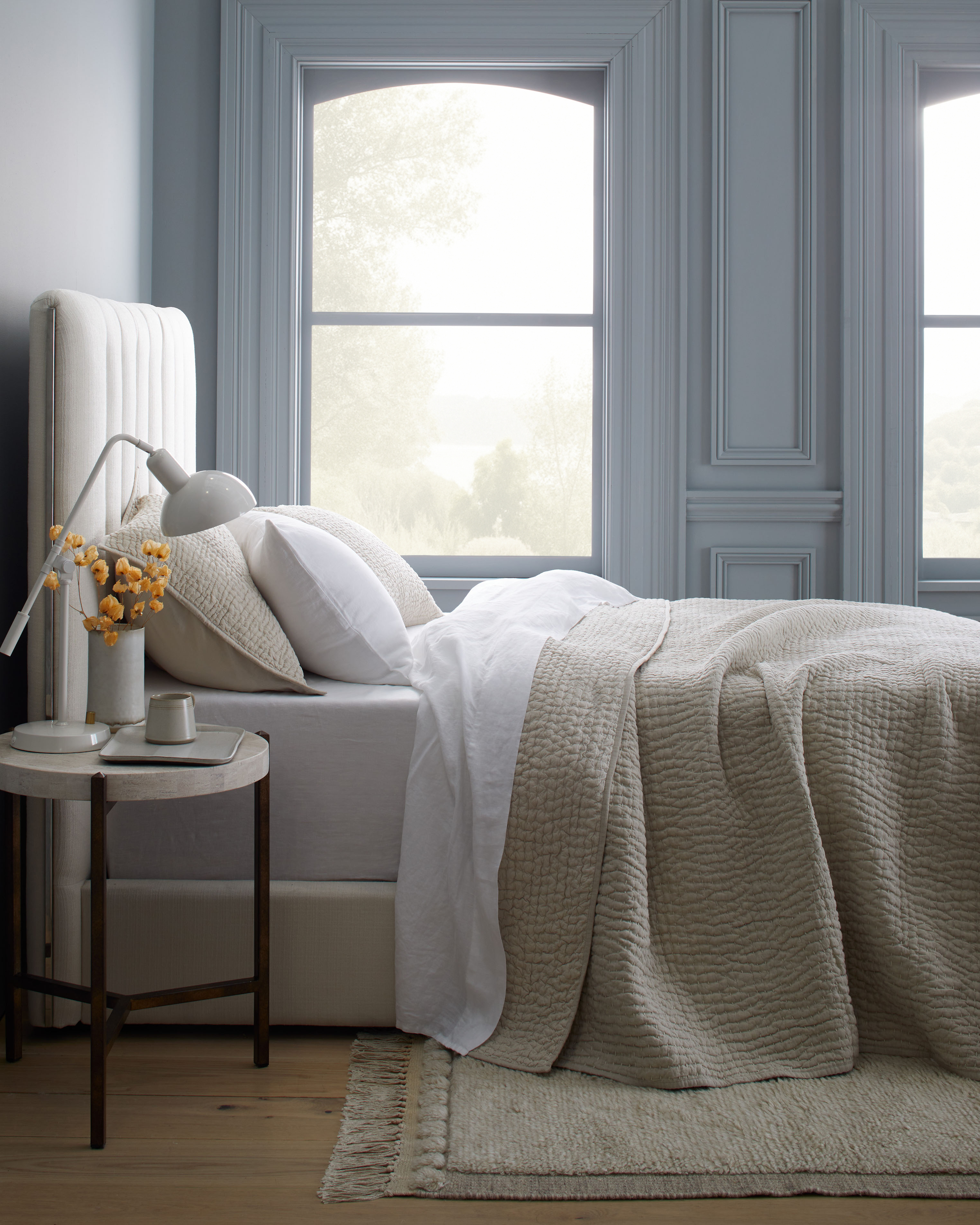 Natural European Linen Cotton Stitch Quilt